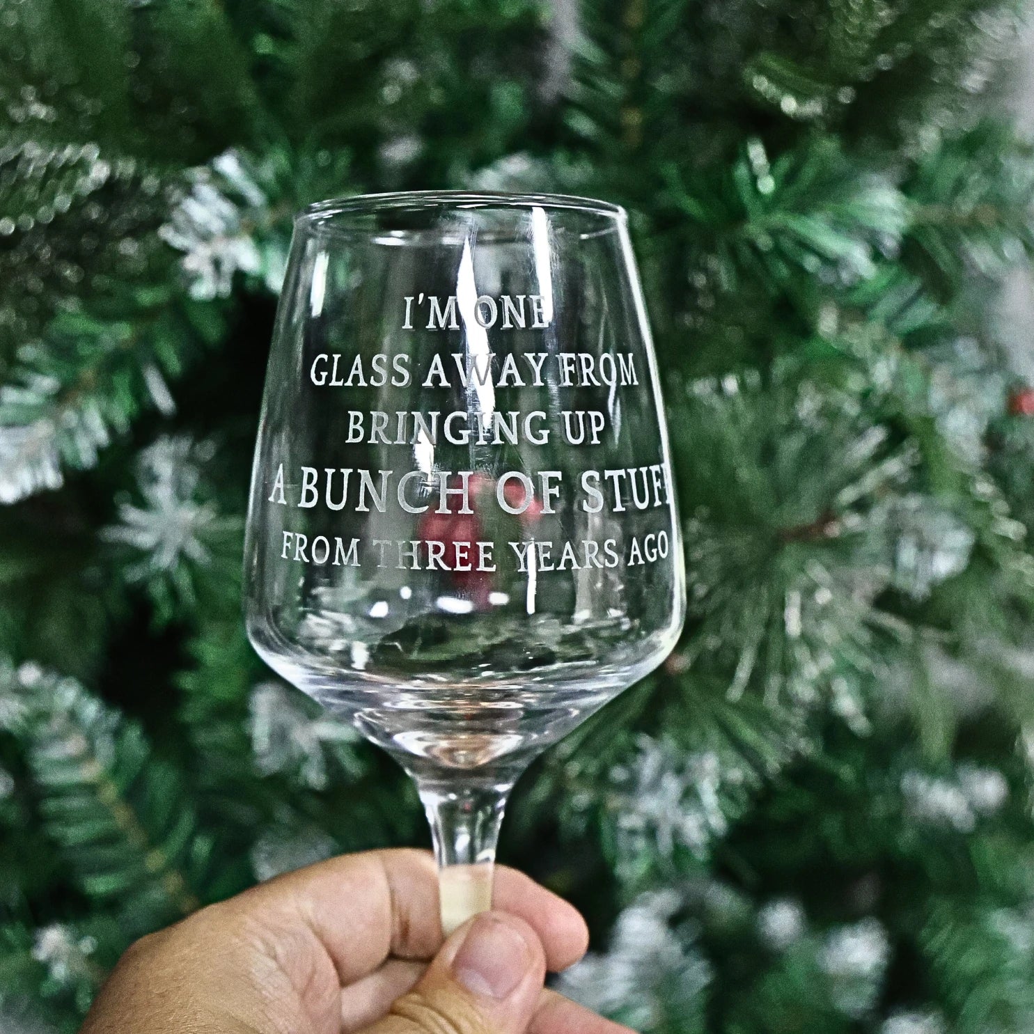 “One Glass Away” Funny Glass