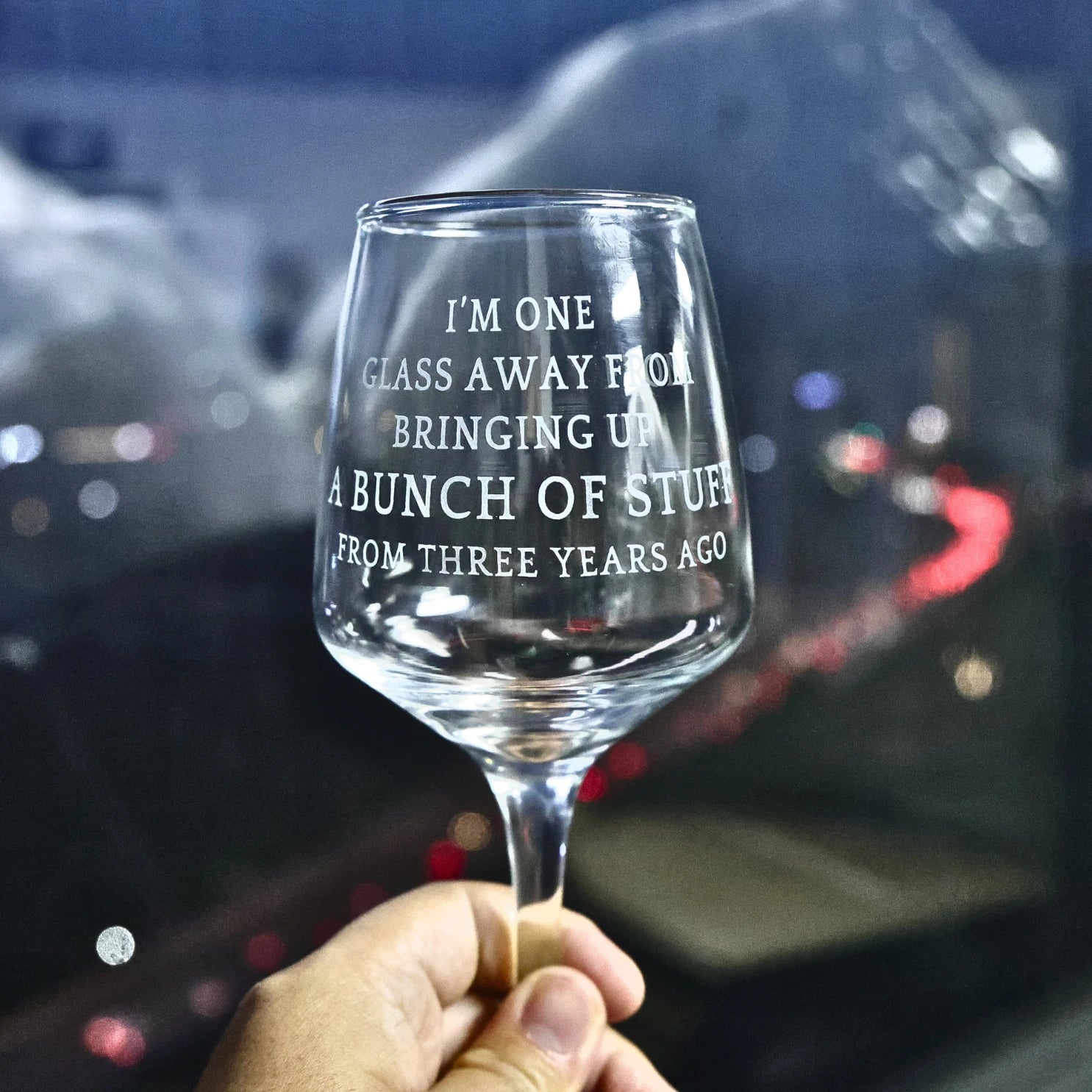 “One Glass Away” Funny Glass