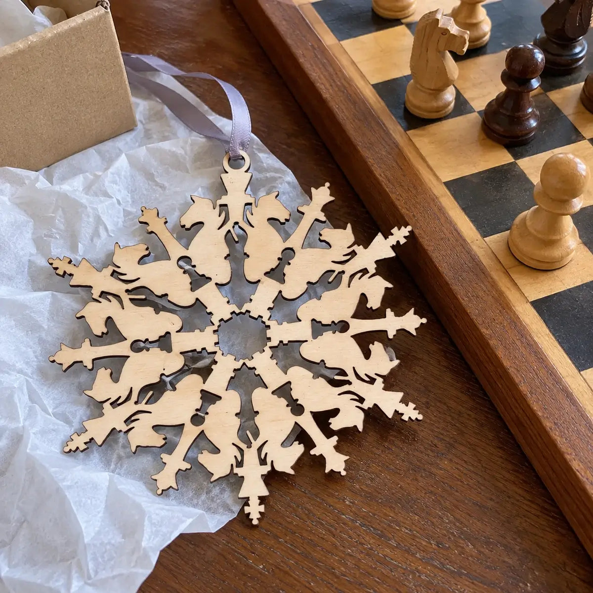 Wooden Snowflake Christmas Ornament