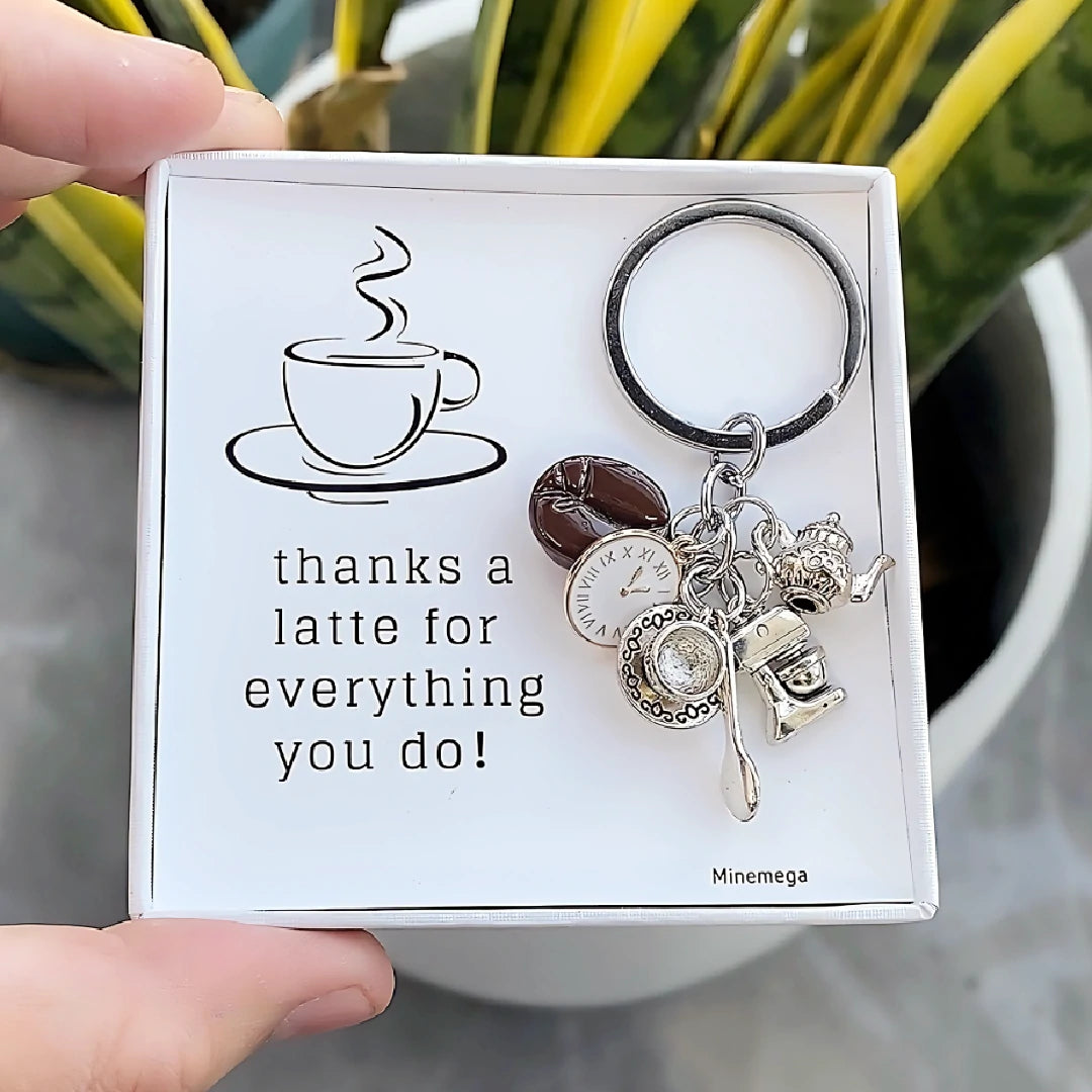 Coffee Charm Keychain Gift