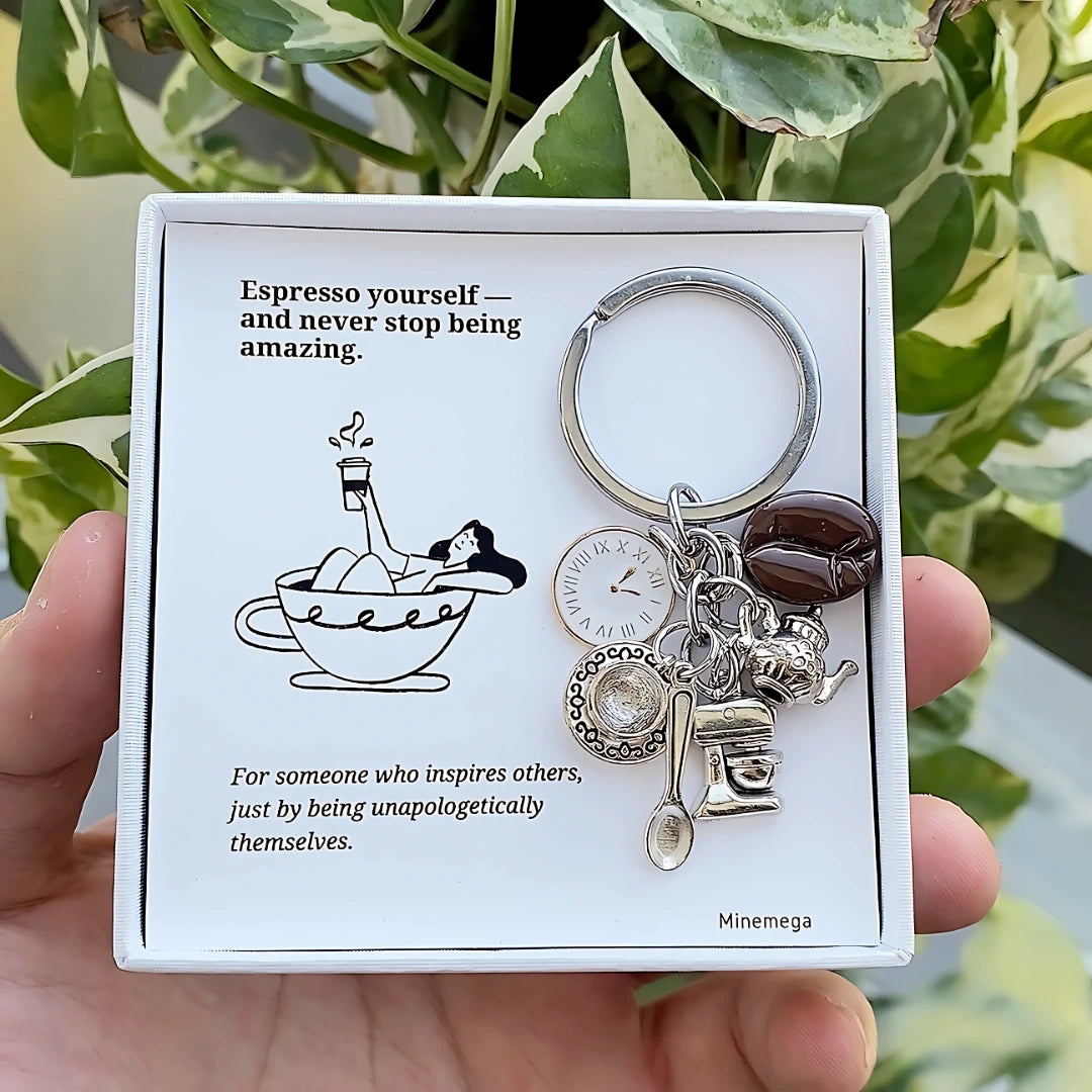 Coffee Charm Keychain Gift