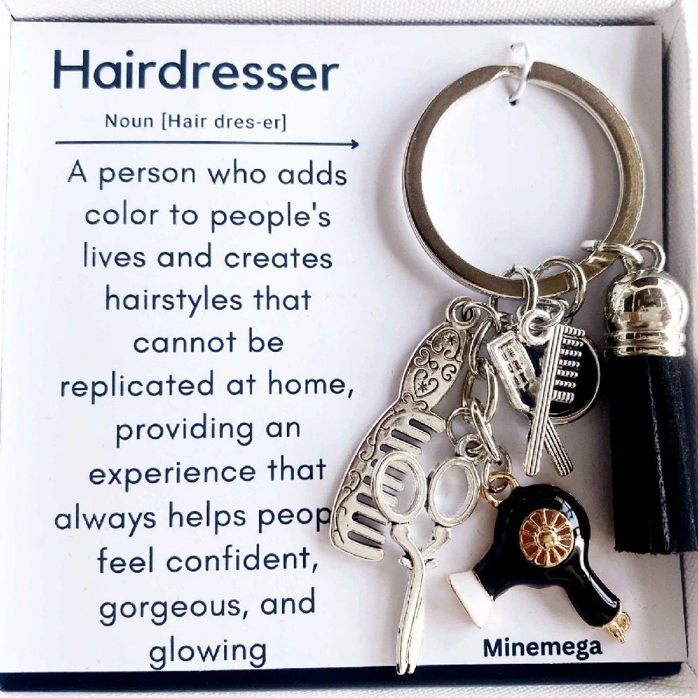 Hairstylist gift keychain