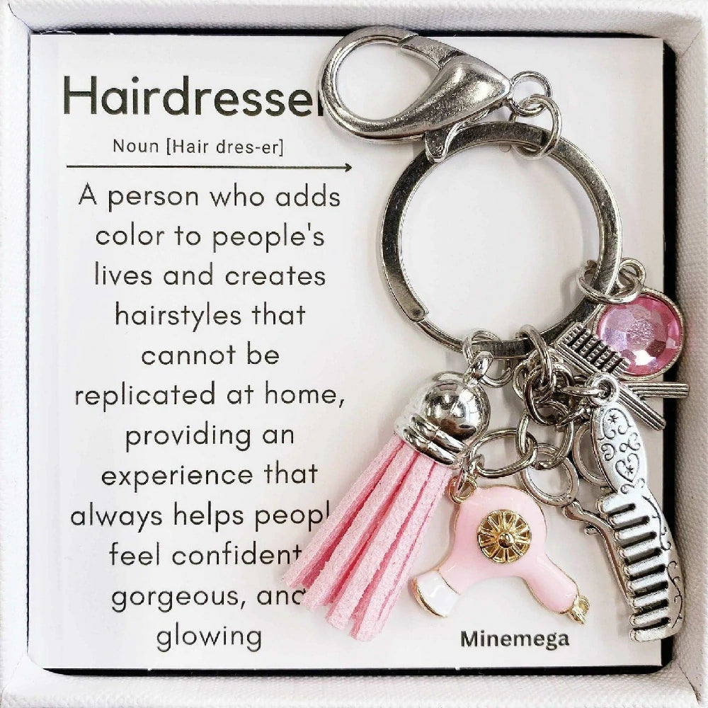 Hairstylist gift keychain