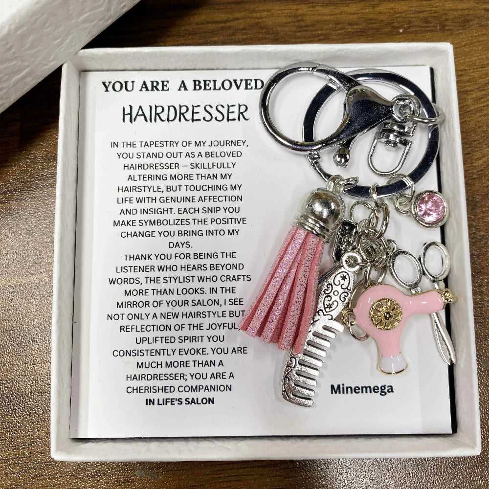 Hairstylist gift keychain