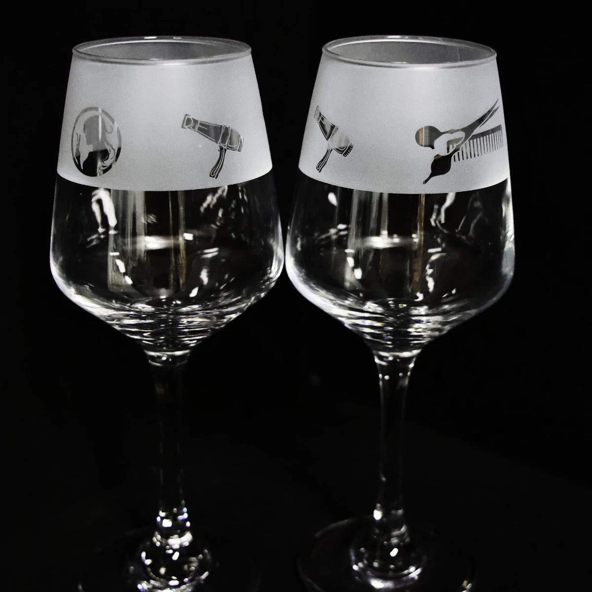 Hand-Etched Hairdresser Glass