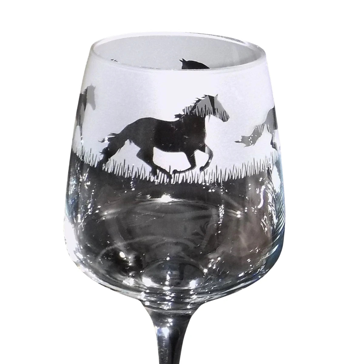 Hand-Etched Horse Glass