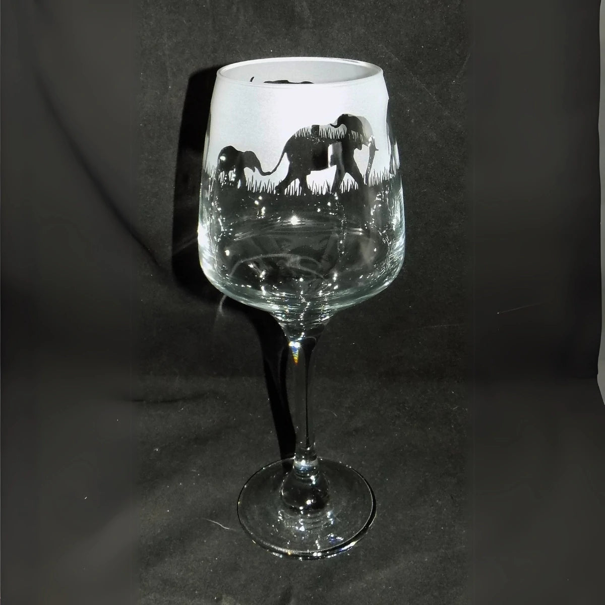 Hand-Etched ‘ELEPHANT’ Glass