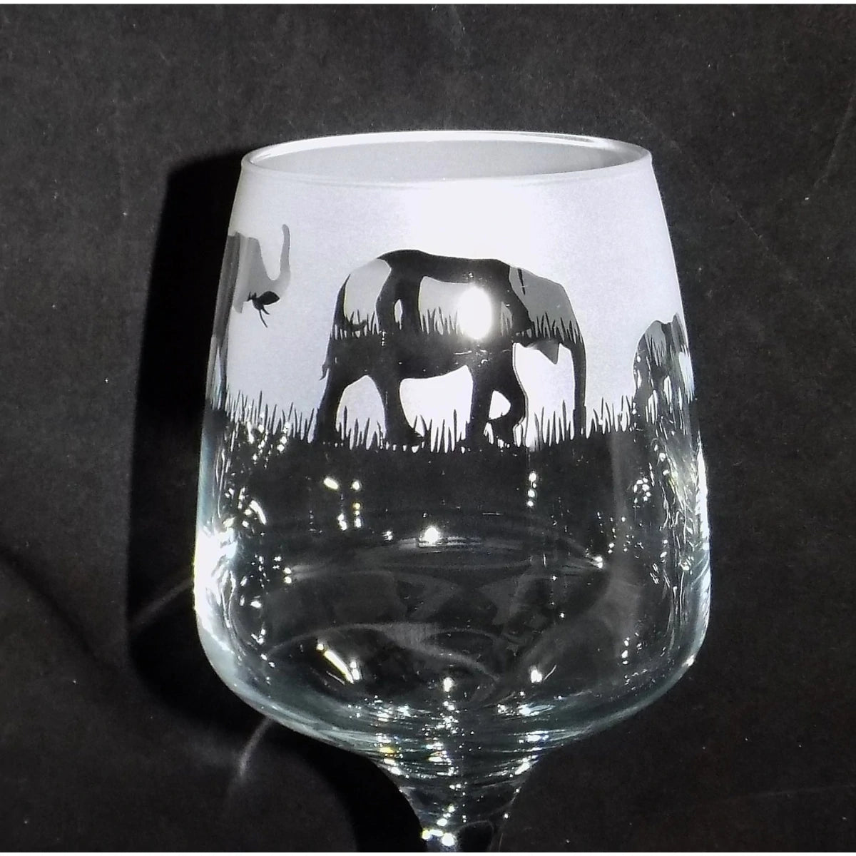 Hand-Etched ‘ELEPHANT’ Glass