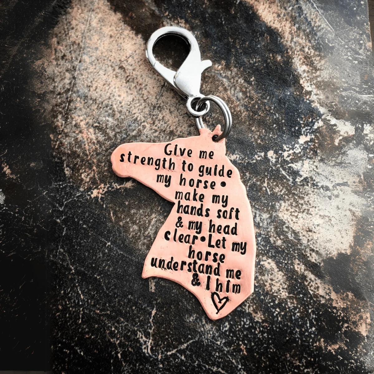 Horse Prayer Charm – Equestrian Keychain for Rider & Tack