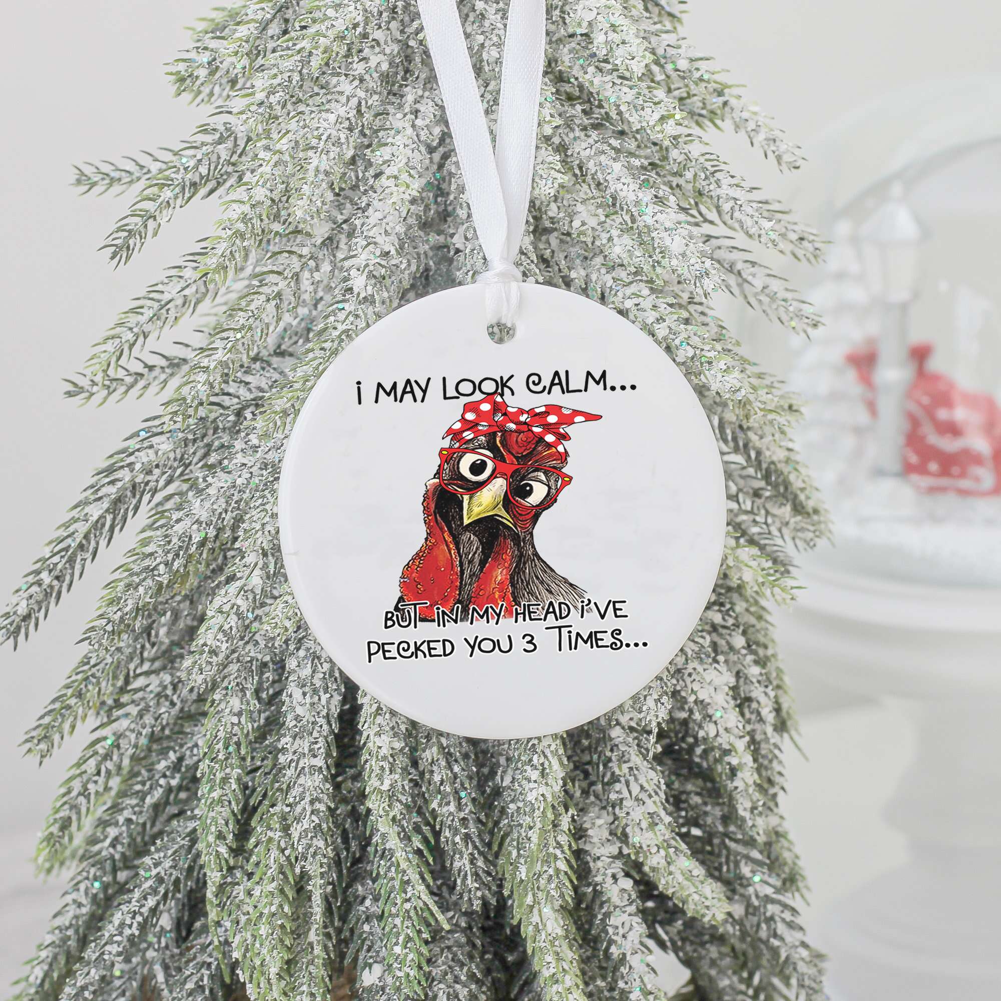 I May Look Calm Ceramic Ornament