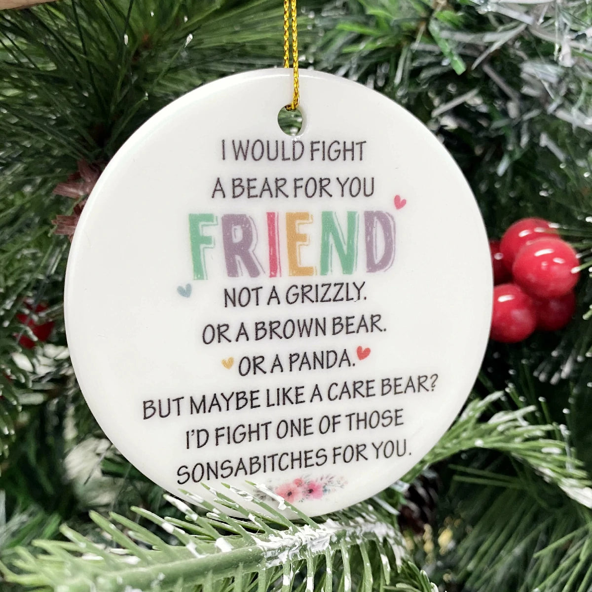 Humorous Ceramic Christmas Ornament