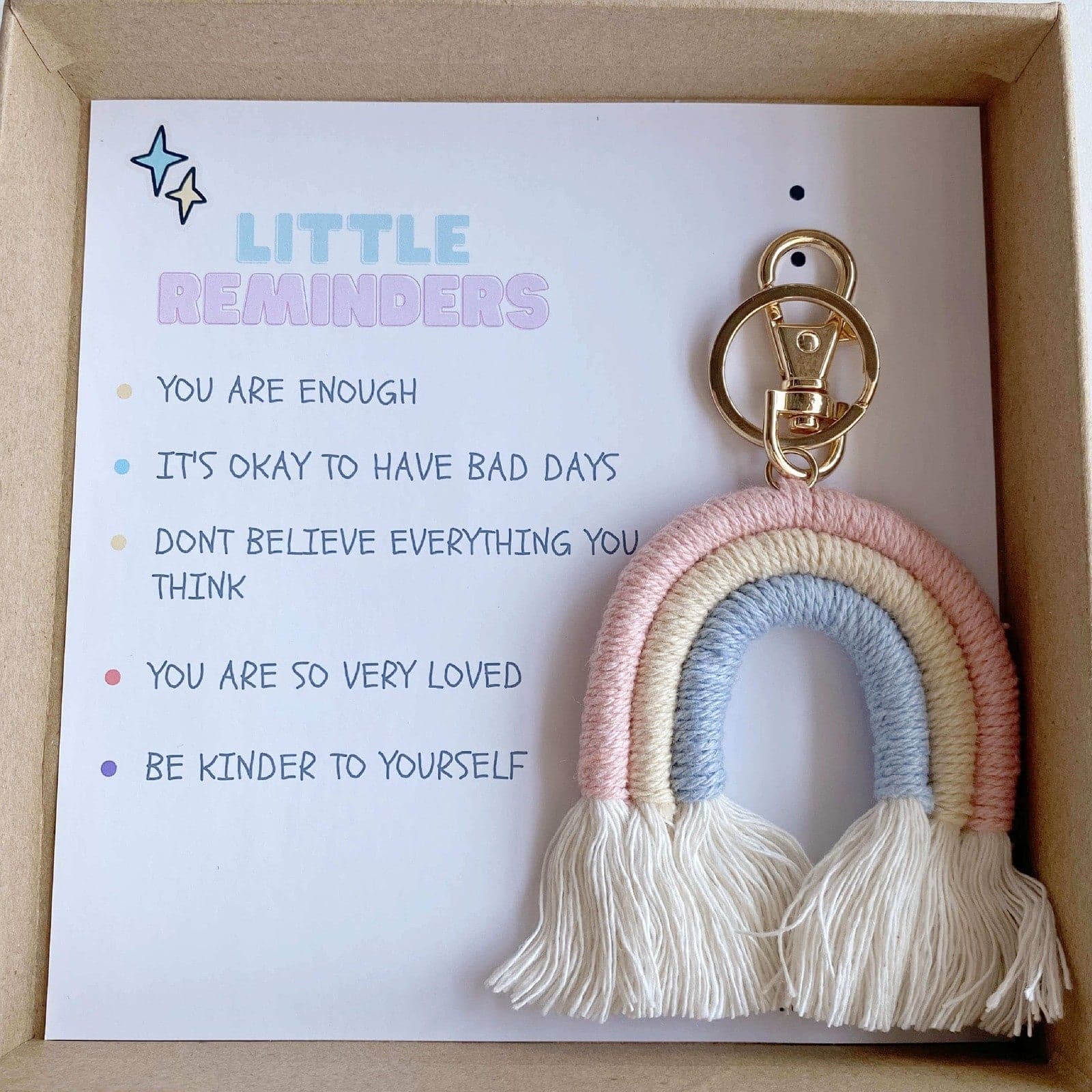 Little reminders Macrame Rainbow Keychain