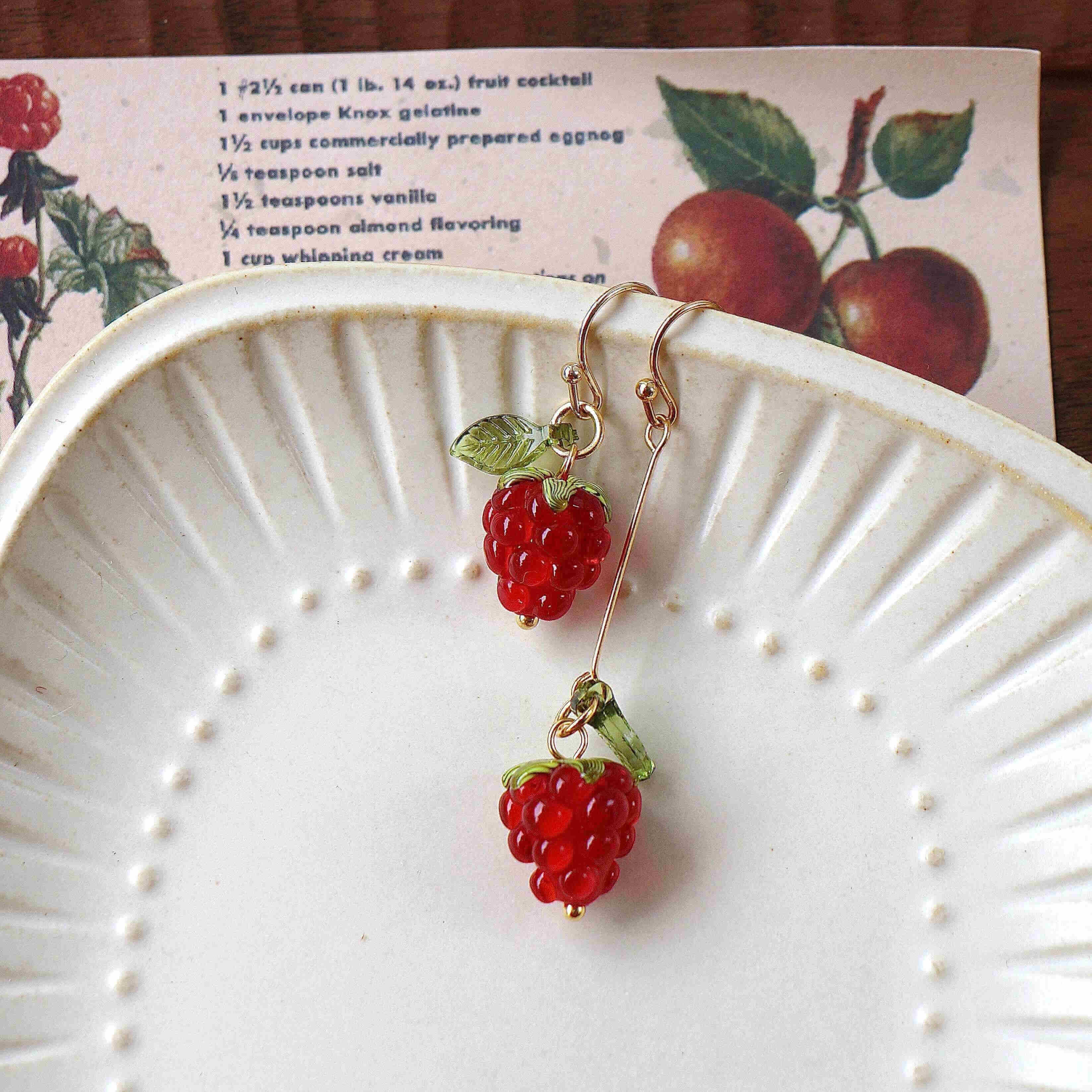 Raspberry earrings