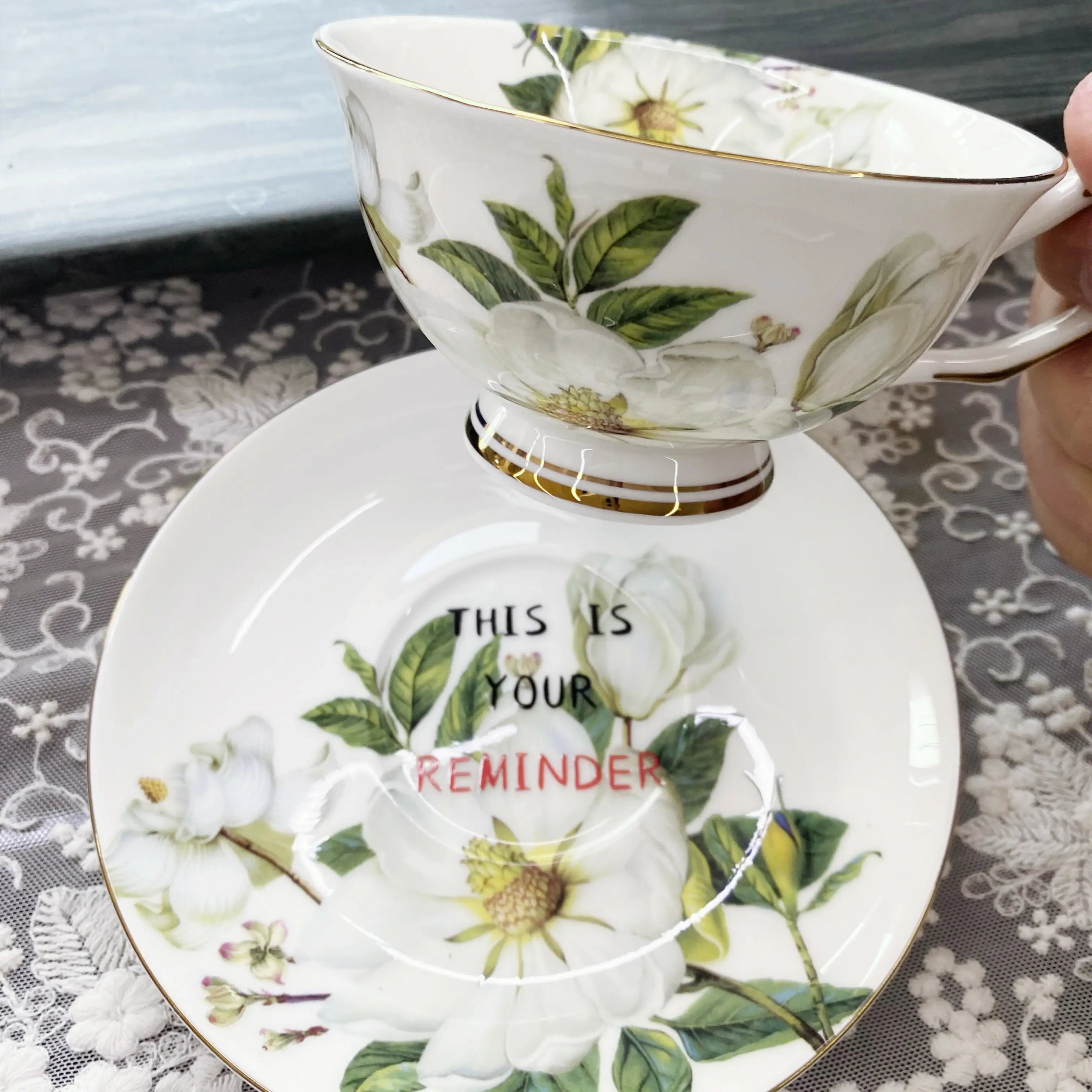 Surprise Message Teacup & Saucer – Fun in Every Sip