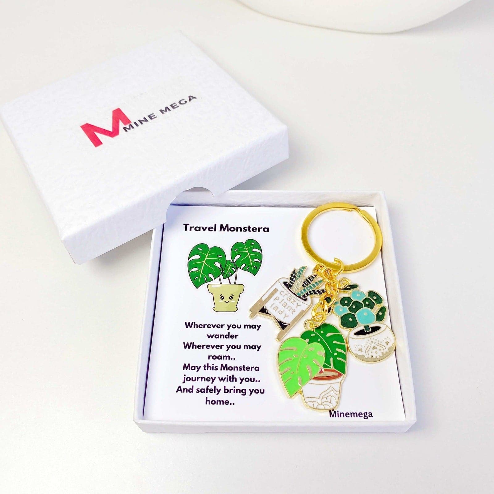 Travel Monstera Keychain