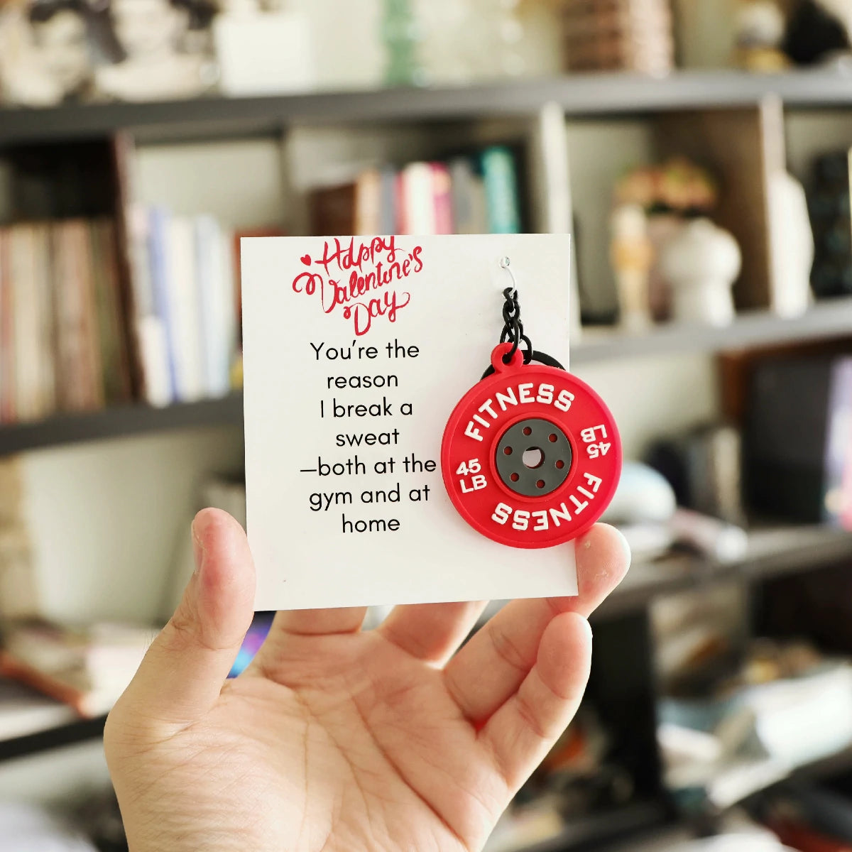 Funny Gym Valentine's Day Keychain