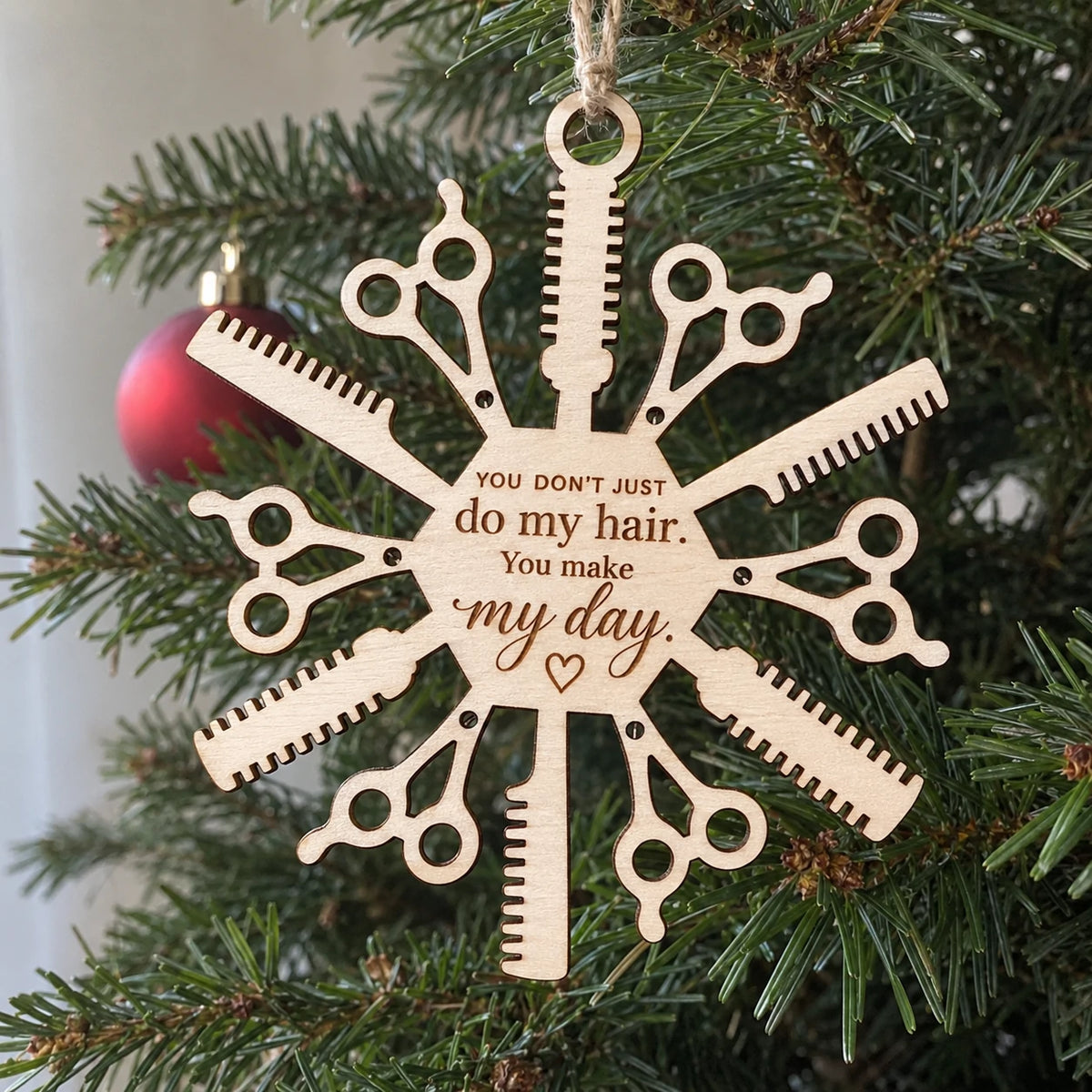 Wooden Snowflake Christmas Ornament