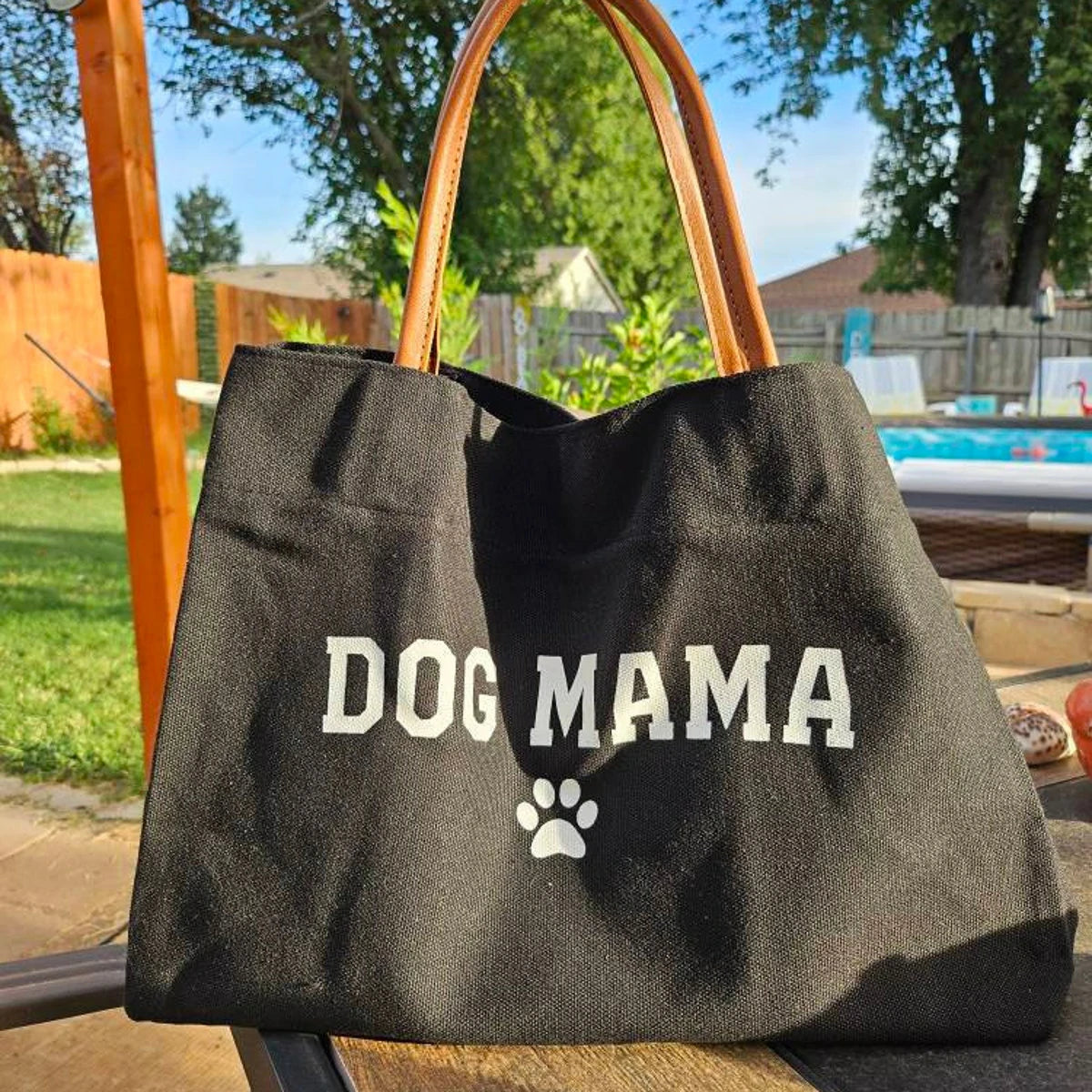 "Dog Mama" Stylish Canvas Tote Bag