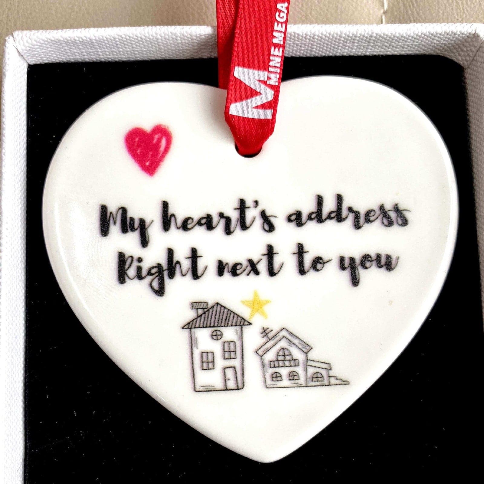 My Heart Address Ceramic Ornament