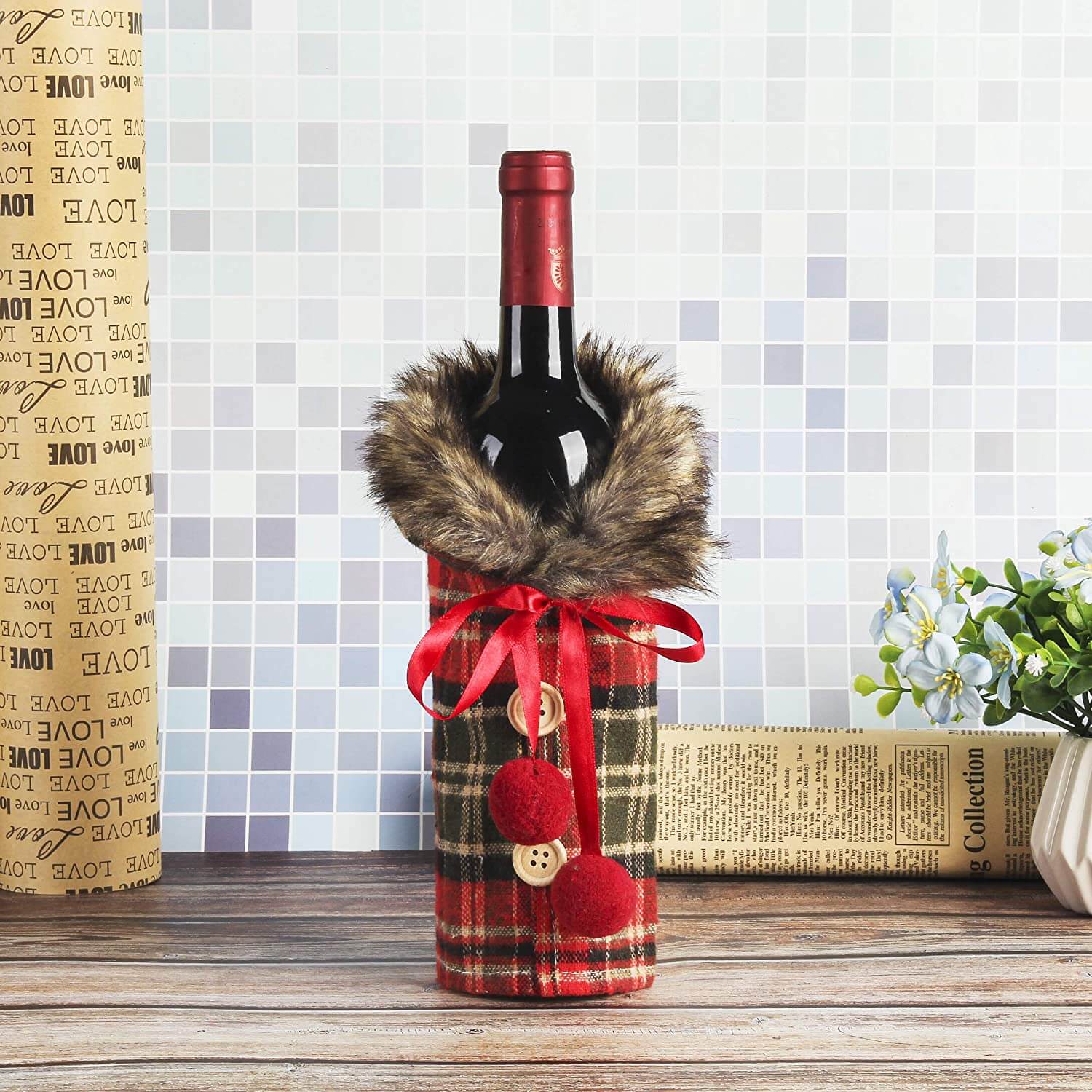 Christmas Sweater Wine Bottle Covers