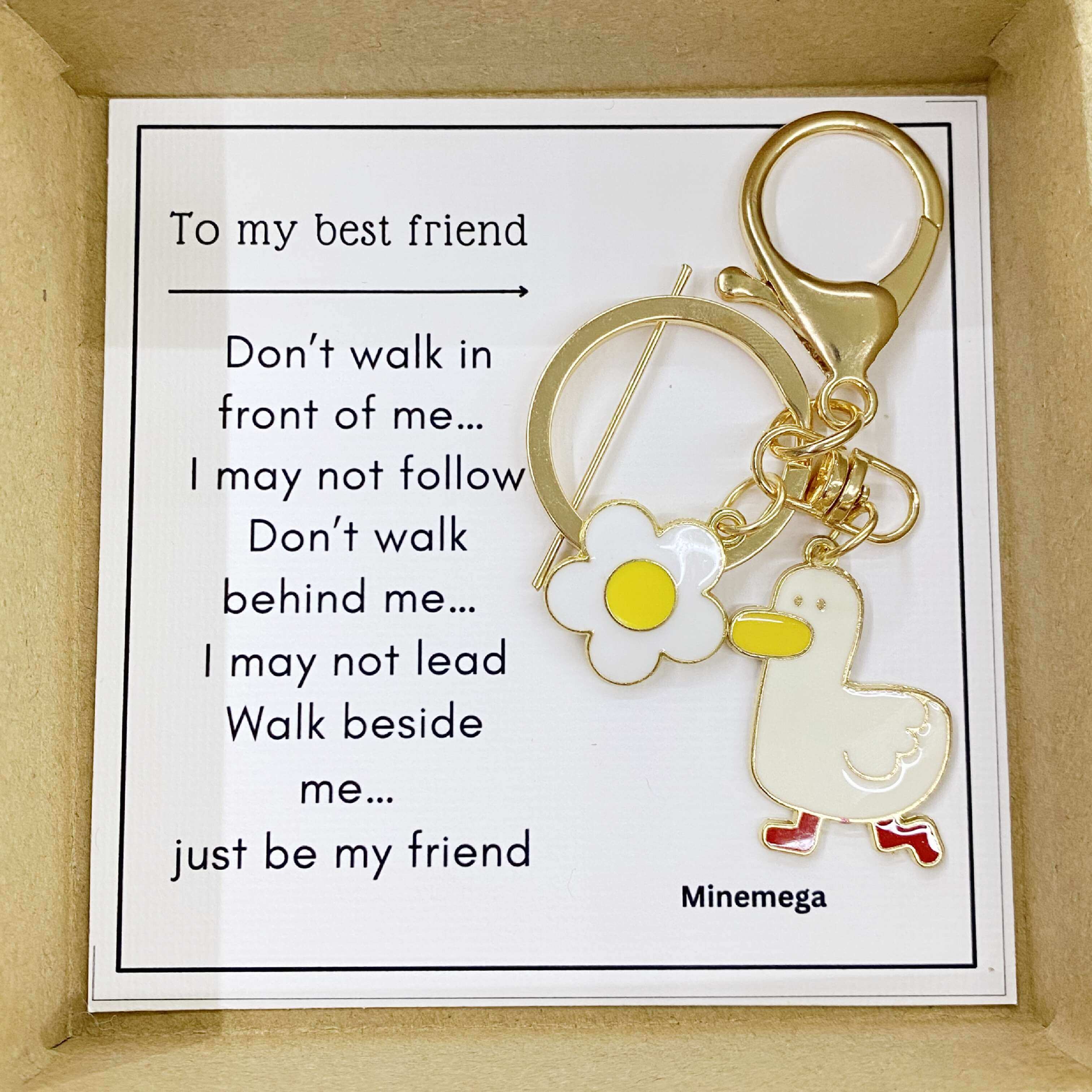 Walk Beside Me Friend Keychain