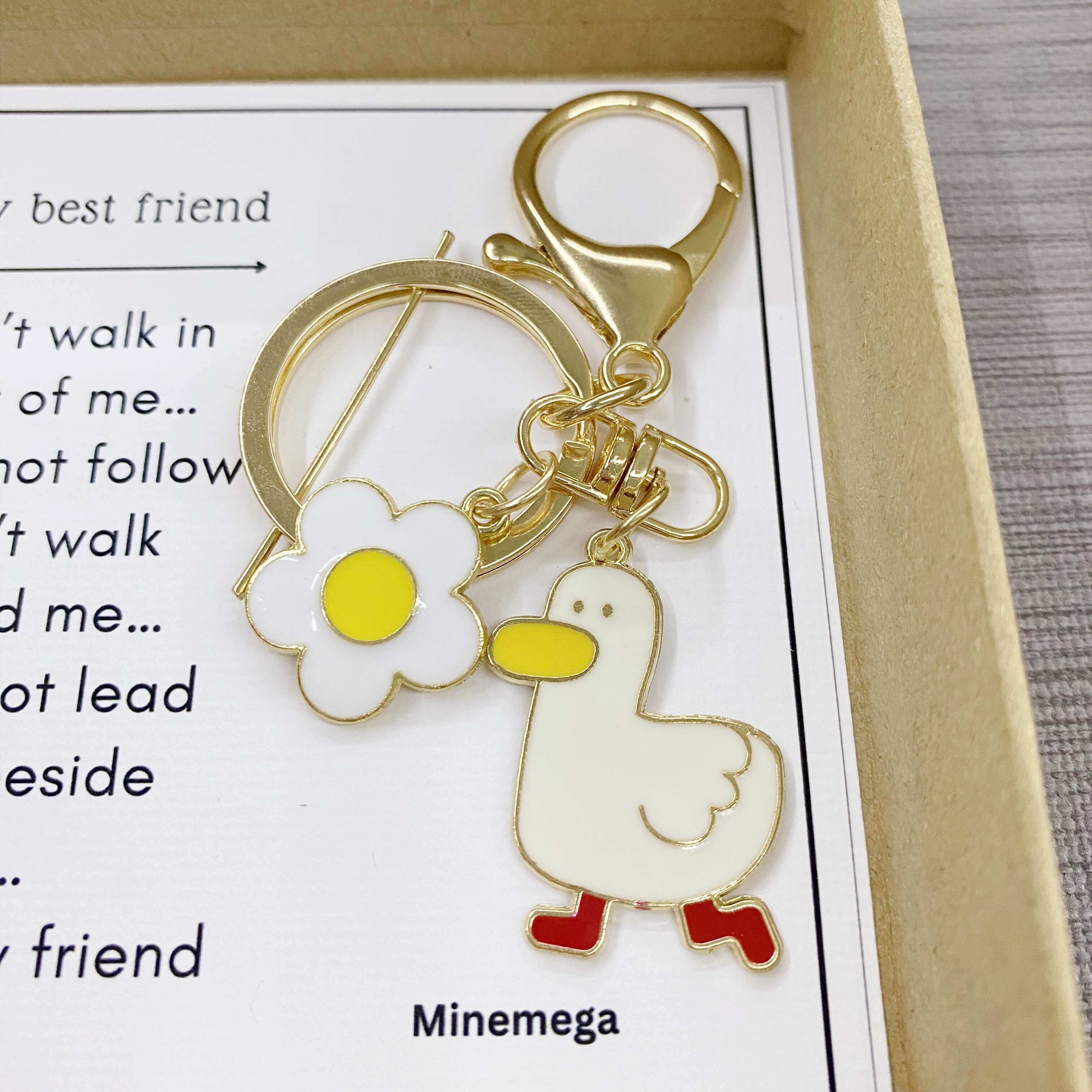 Walk Beside Me Friend Keychain