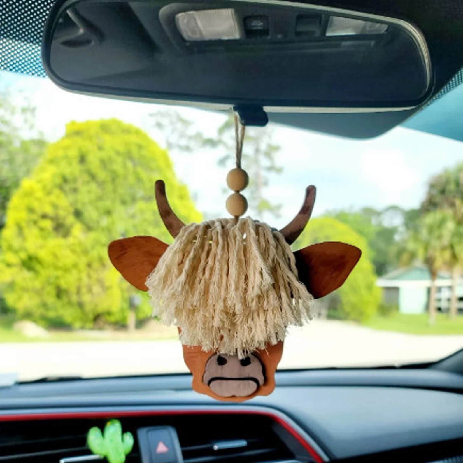 Highland cow car charm