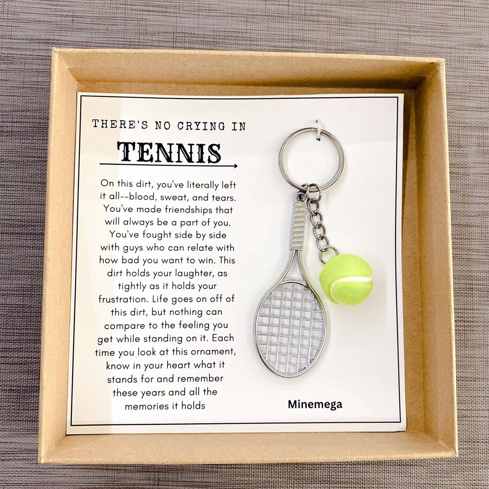 No crying in tennis ornament