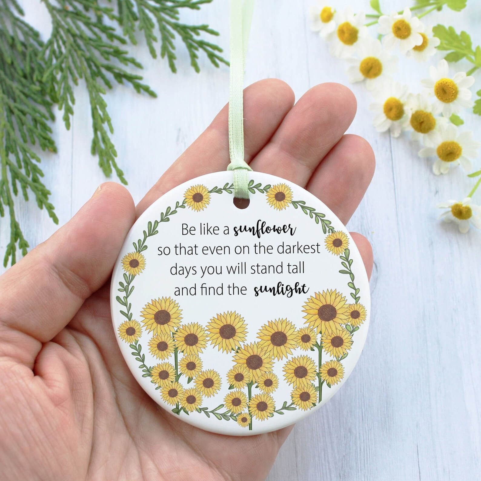 Sunflowers Ceramic Hanging Ornament