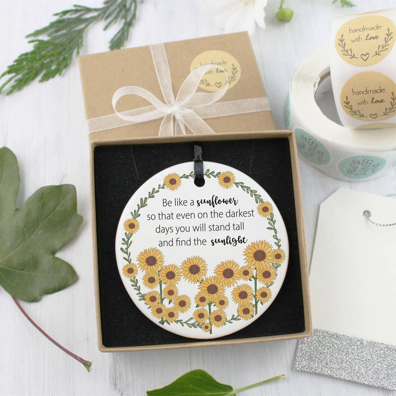 Sunflowers Ceramic Hanging Ornament