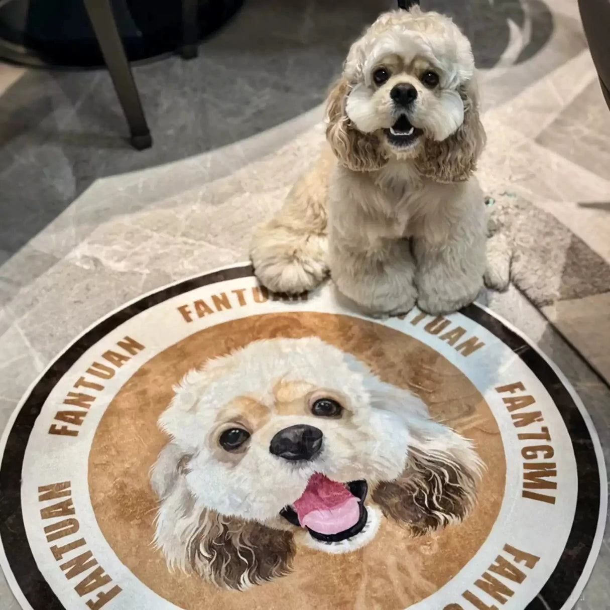 Custom Pet Face Mat – Hand-Sketched Personalized Dog & Cat Rug
