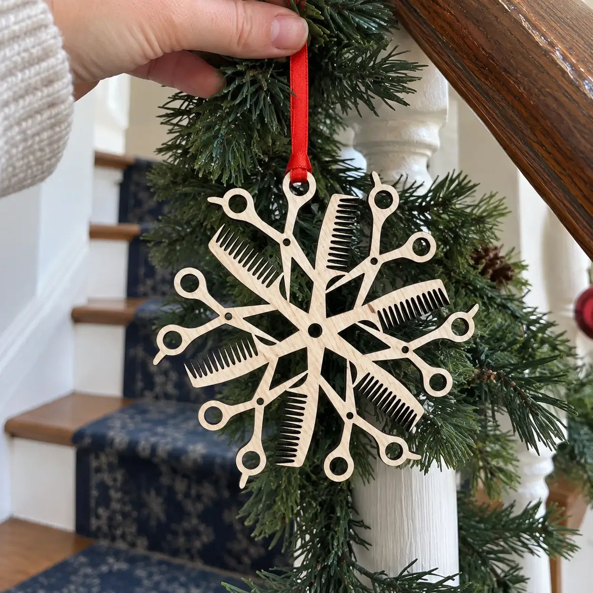 Wooden Snowflake Ornament