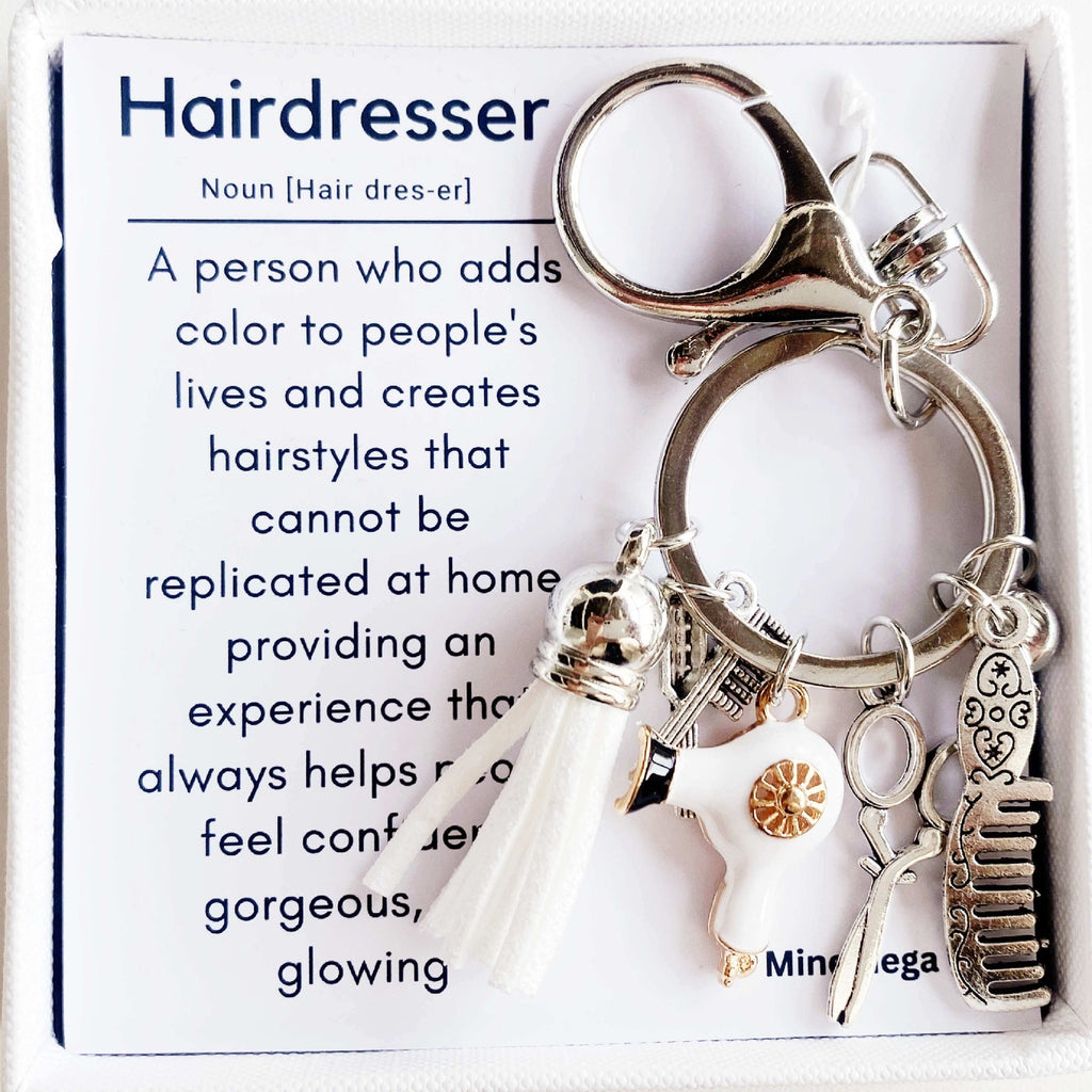 Hair stylist gift keychain