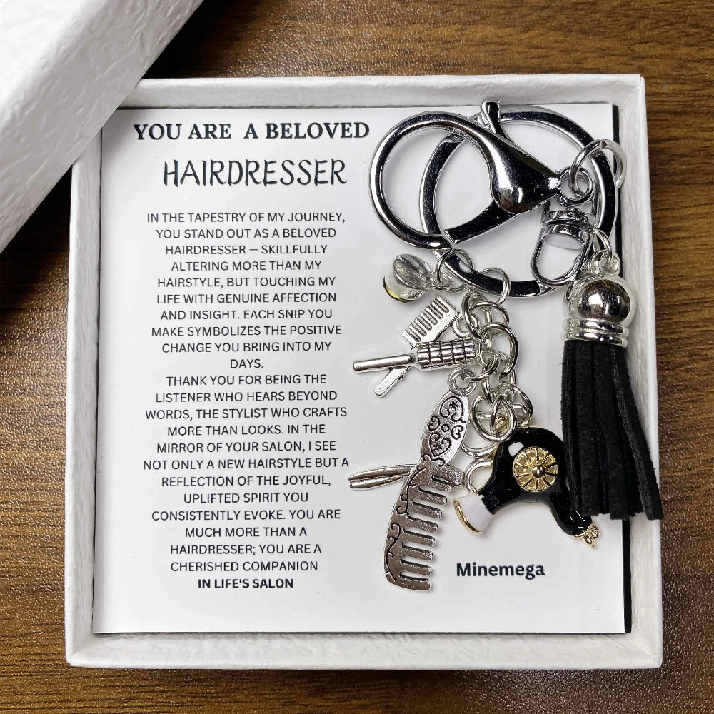Hairstylist gift keychain