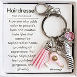 Hair stylist gift keychain