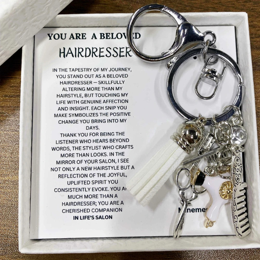 Hairstylist gift keychain