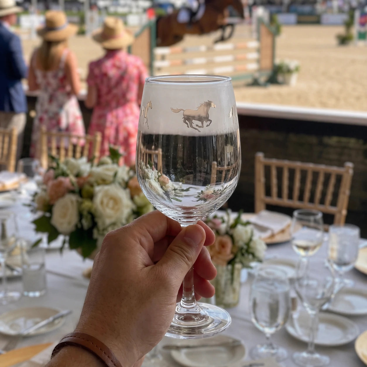 Hand-Etched Horse Glass