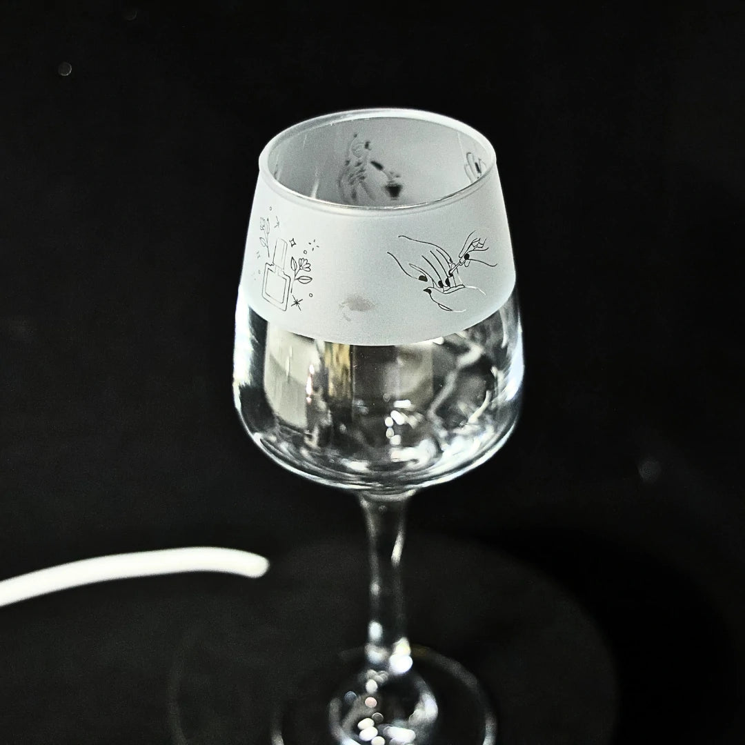 Hand-Etched Nail Artist Glass