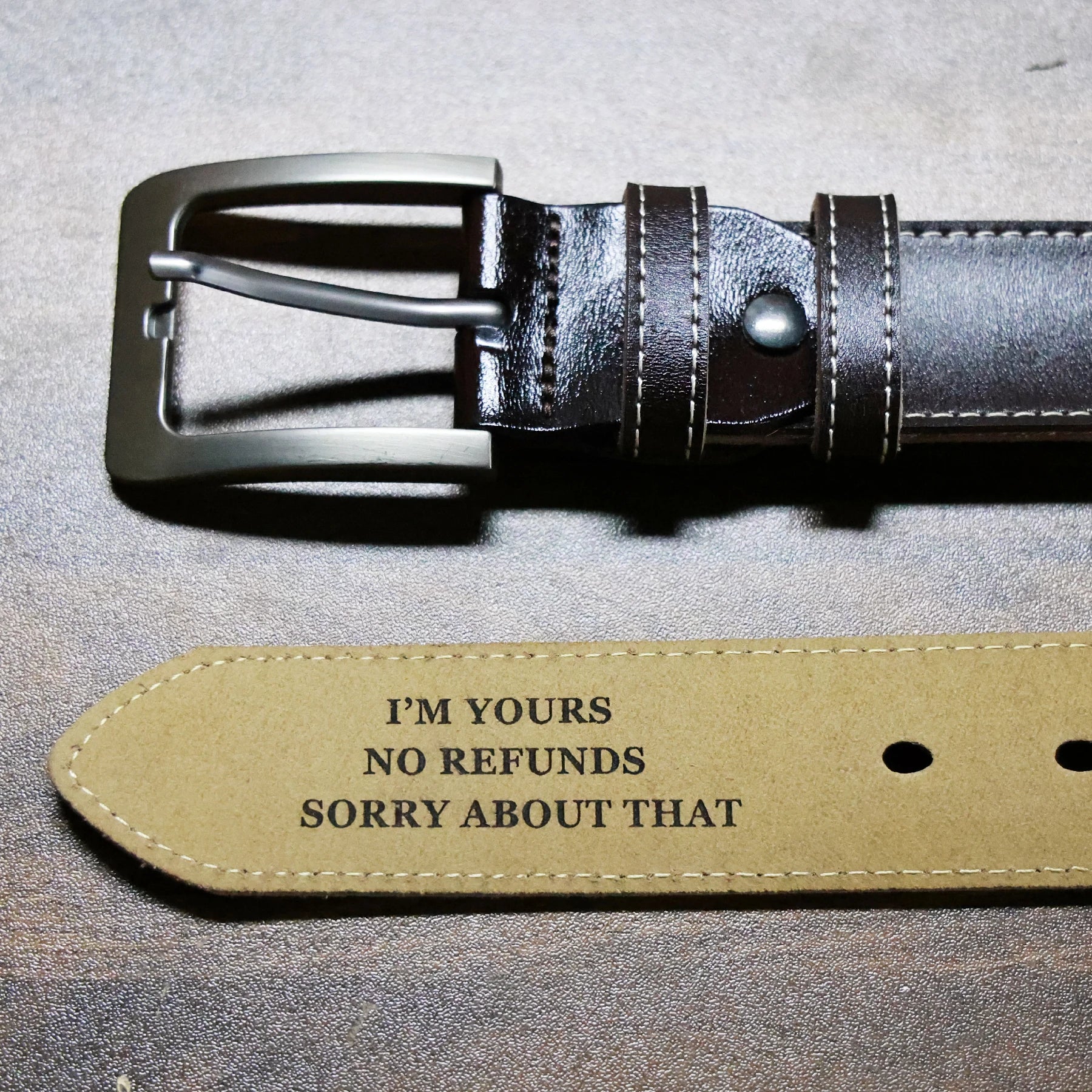 Hidden Message Leather Belt – Valentine’s Day Gift for Him