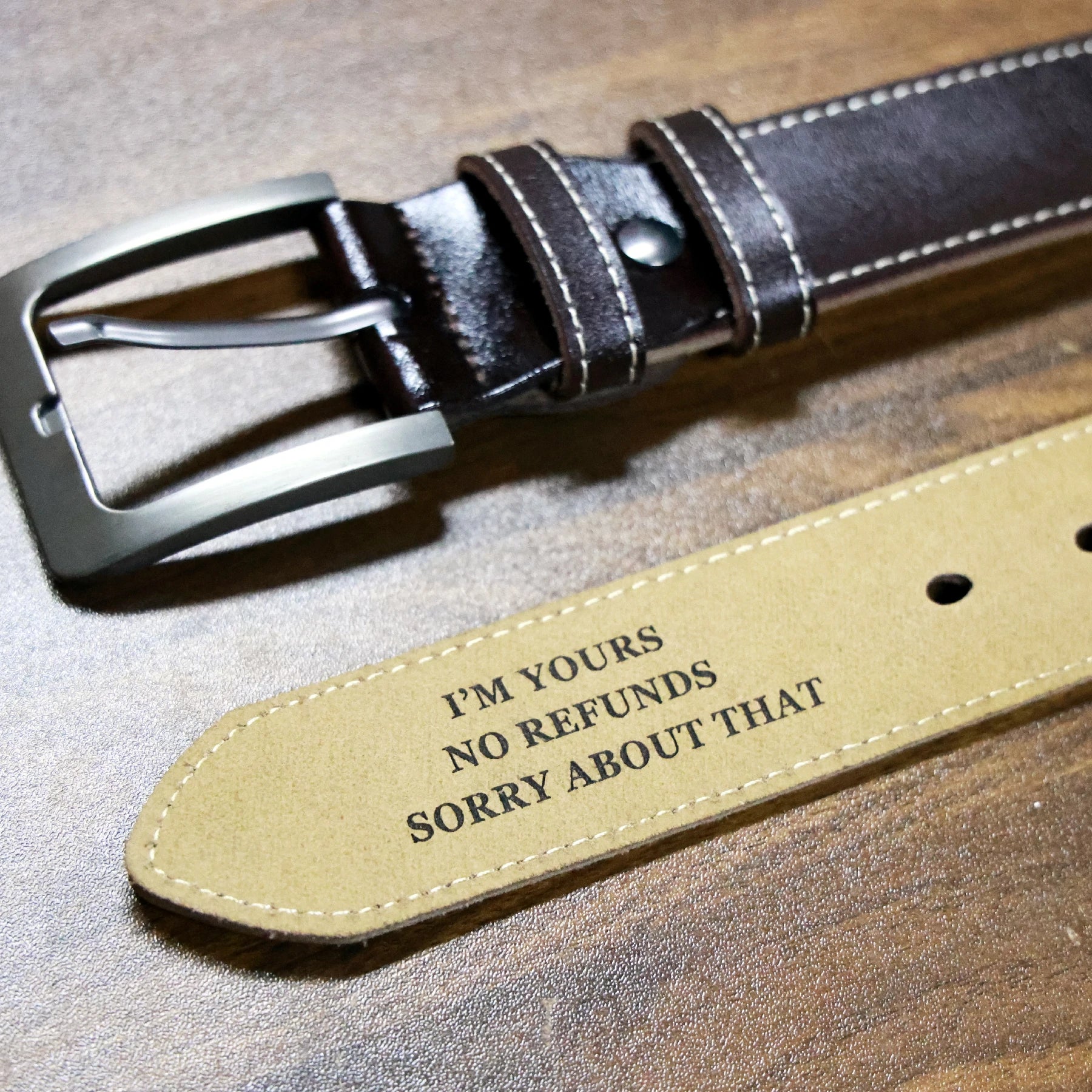 Hidden Message Leather Belt – Valentine’s Day Gift for Him