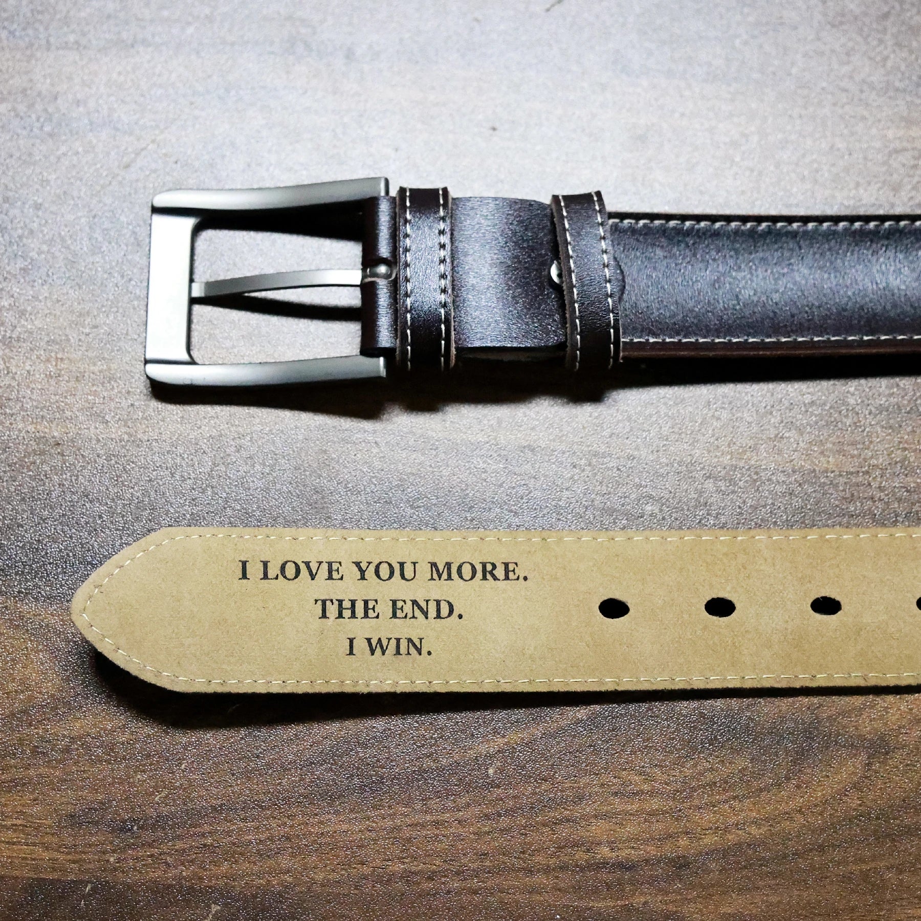 Hidden Message Leather Belt – Valentine’s Day Gift for Him