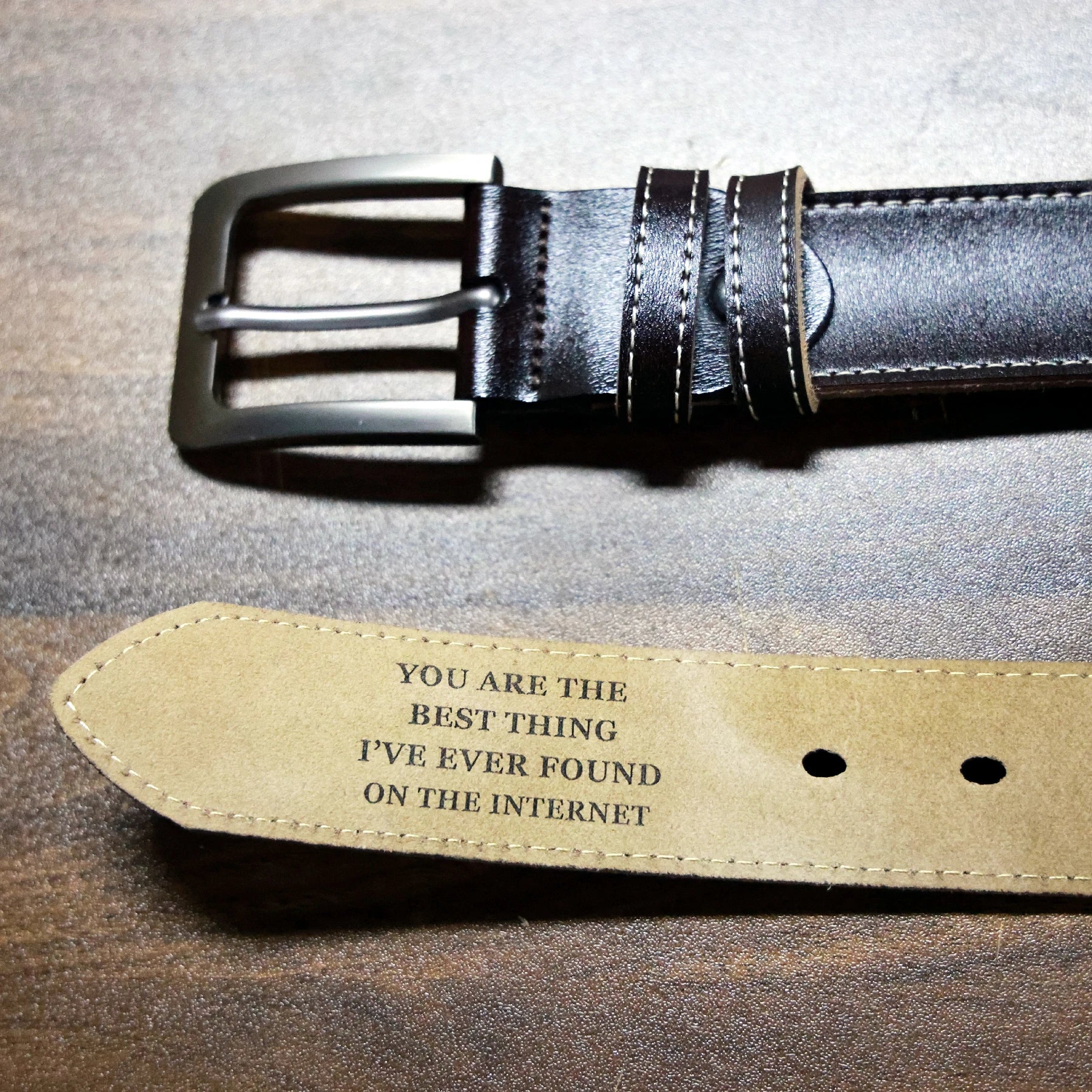 Hidden Message Leather Belt – Valentine’s Day Gift for Him