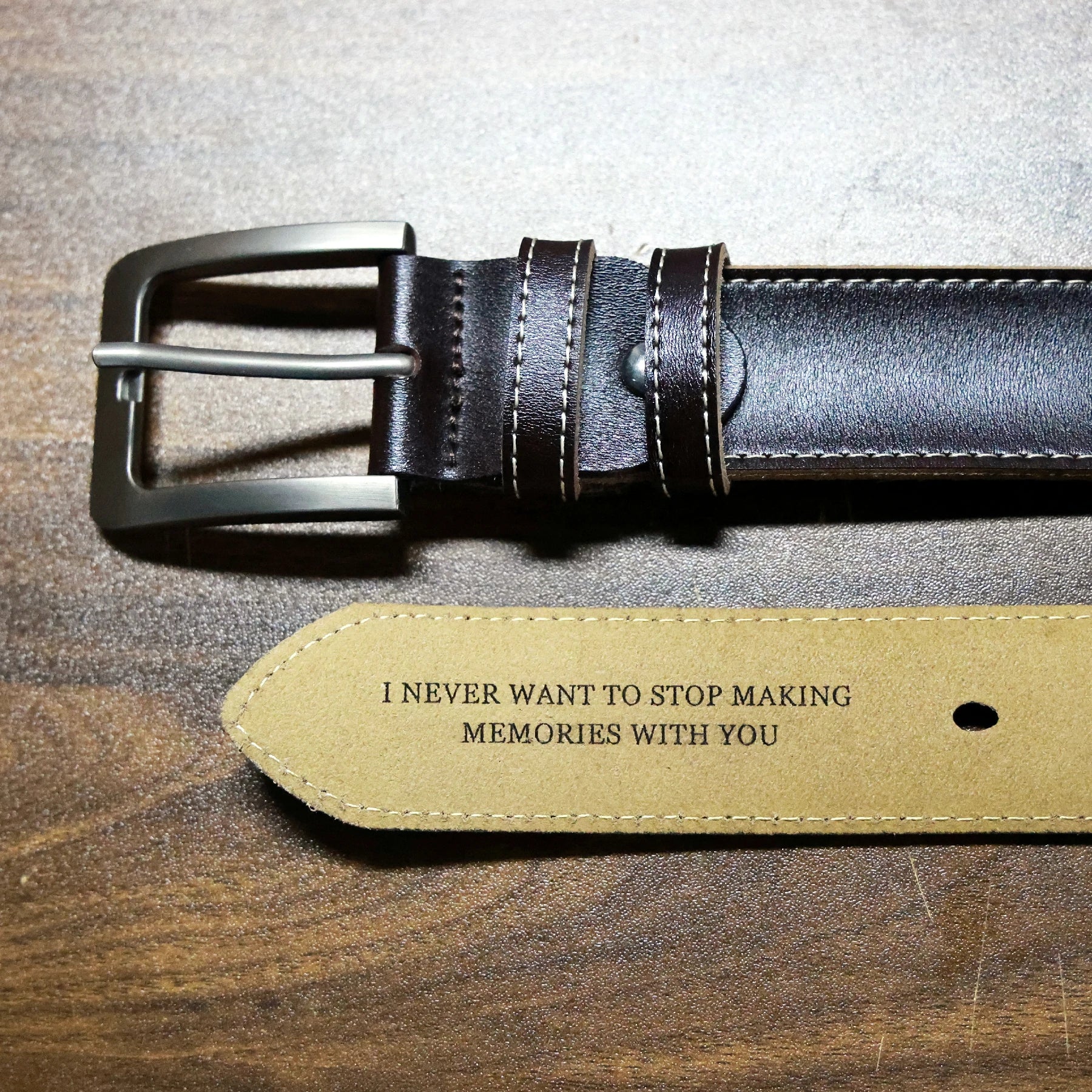 Hidden Message Leather Belt – Valentine’s Day Gift for Him