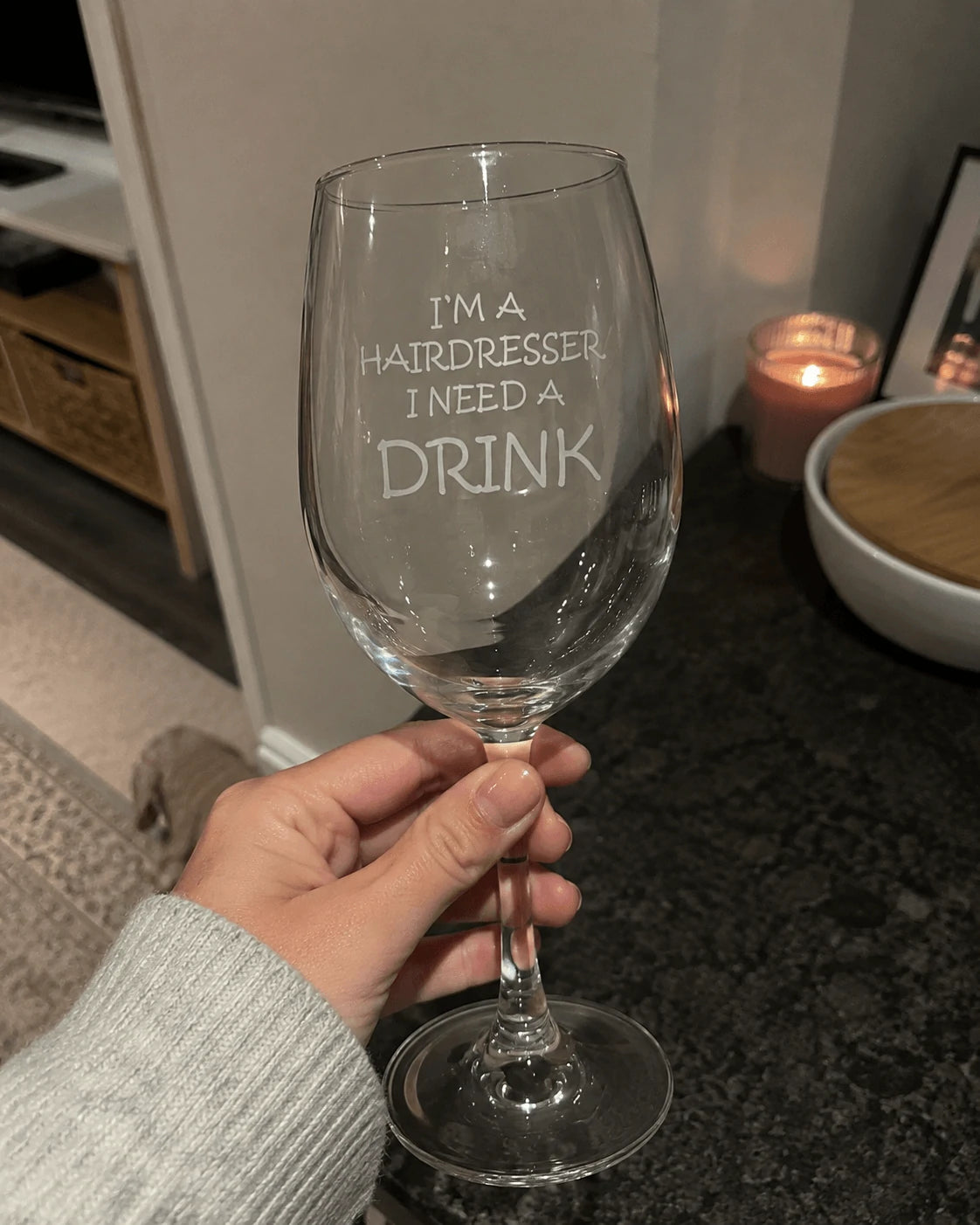 Hand-Etched Hairdresser Glass