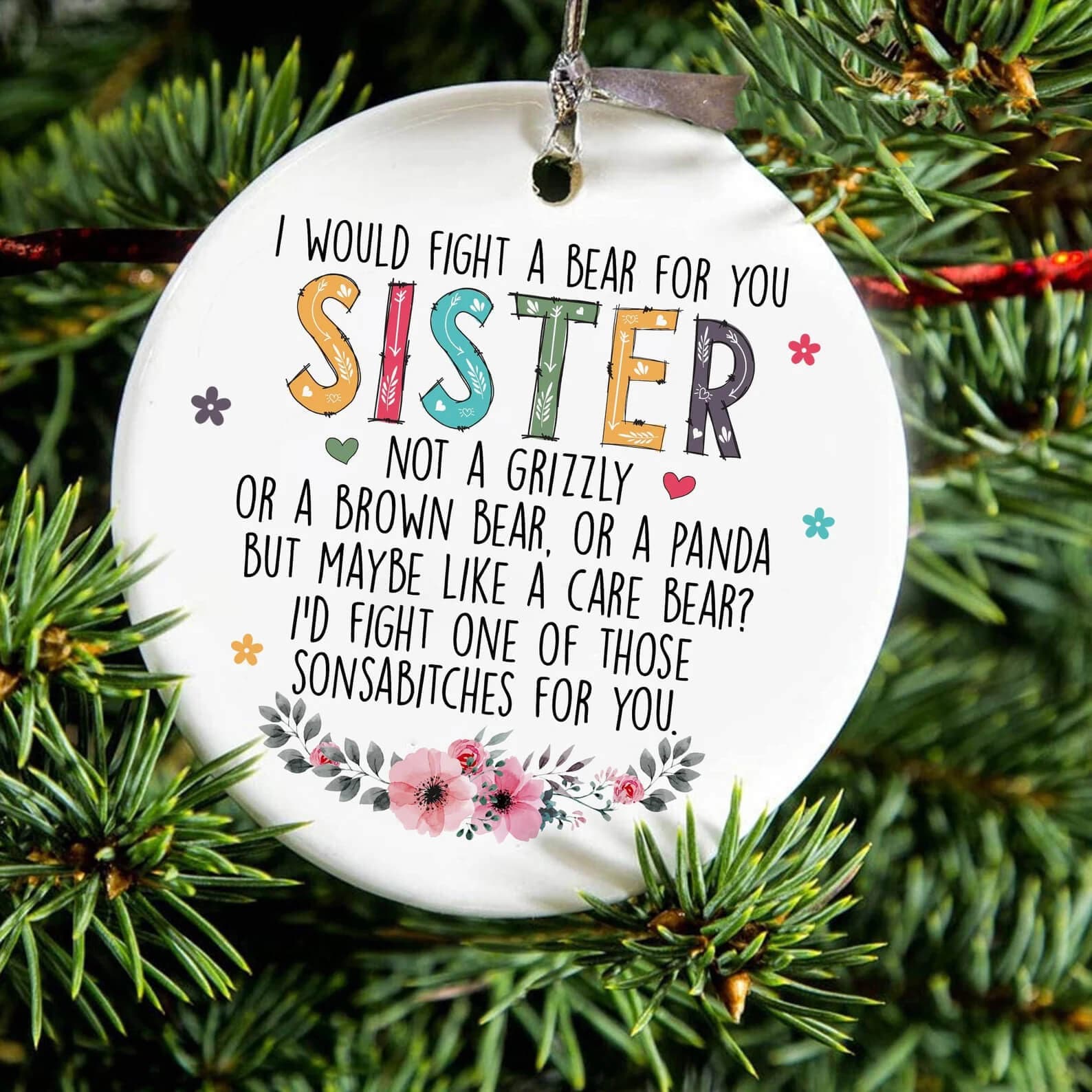 Sister And Brother Funny Ornament