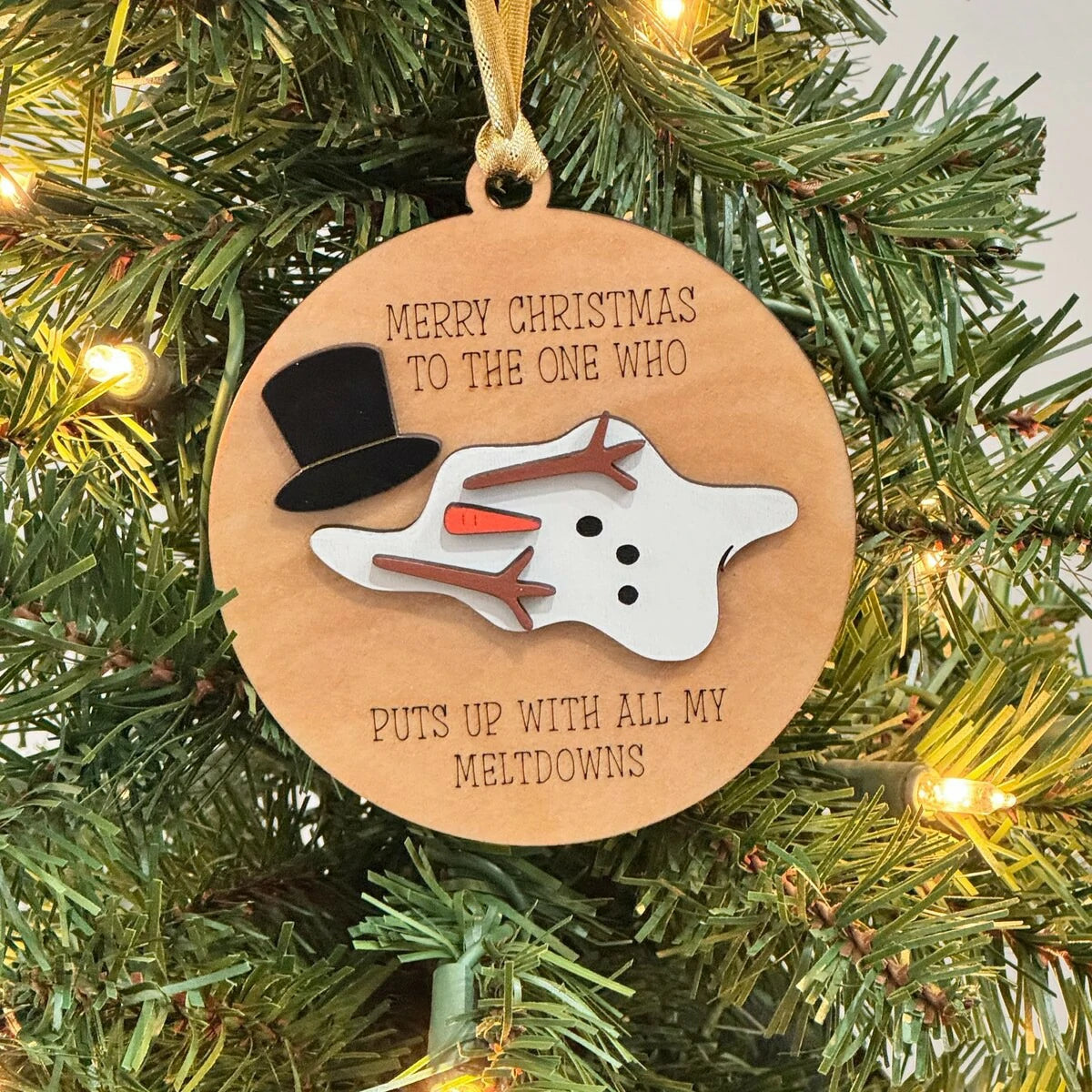 Melted Snowman Ornament