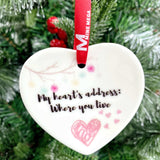 My Heart's Address Christmas Ornament