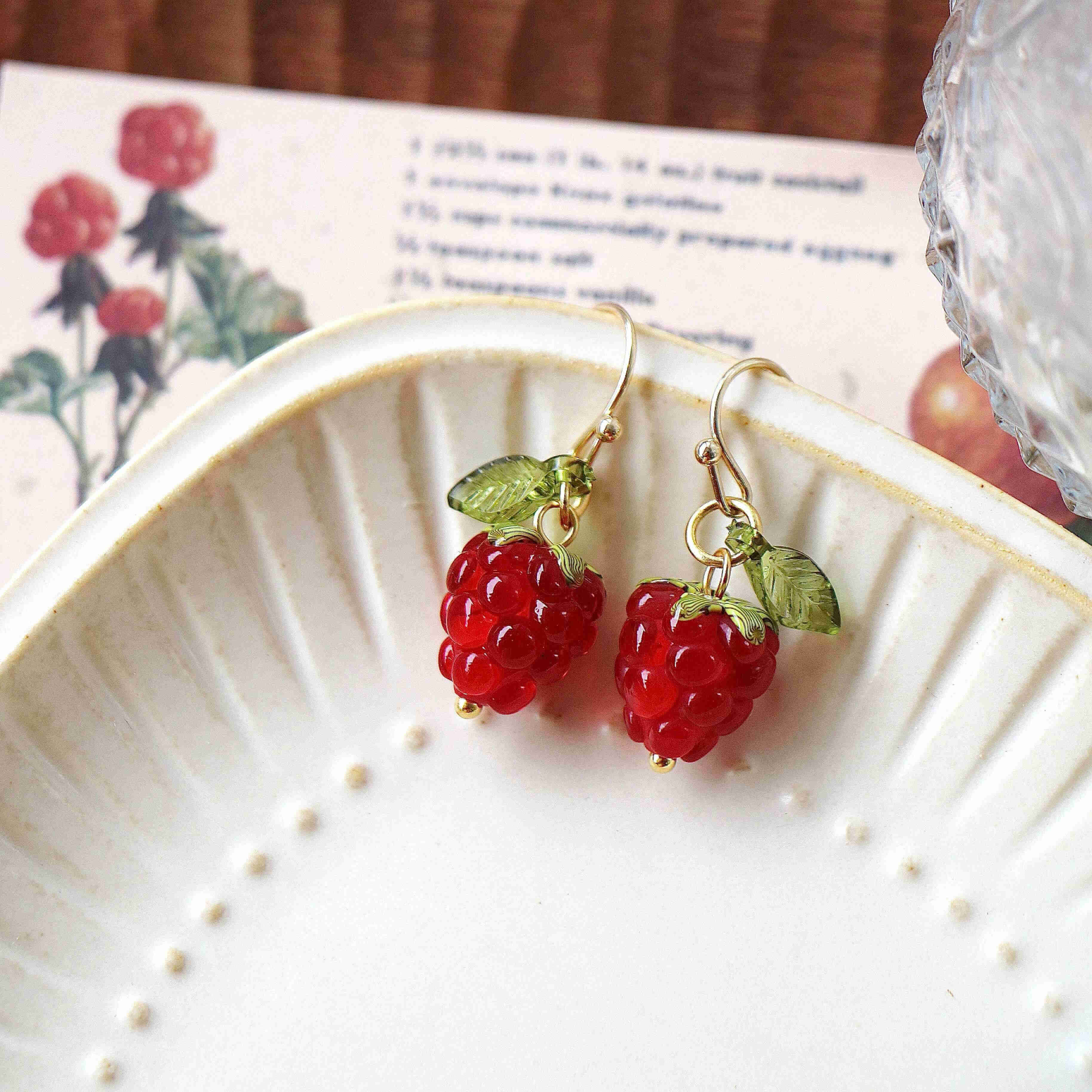 Raspberry earrings