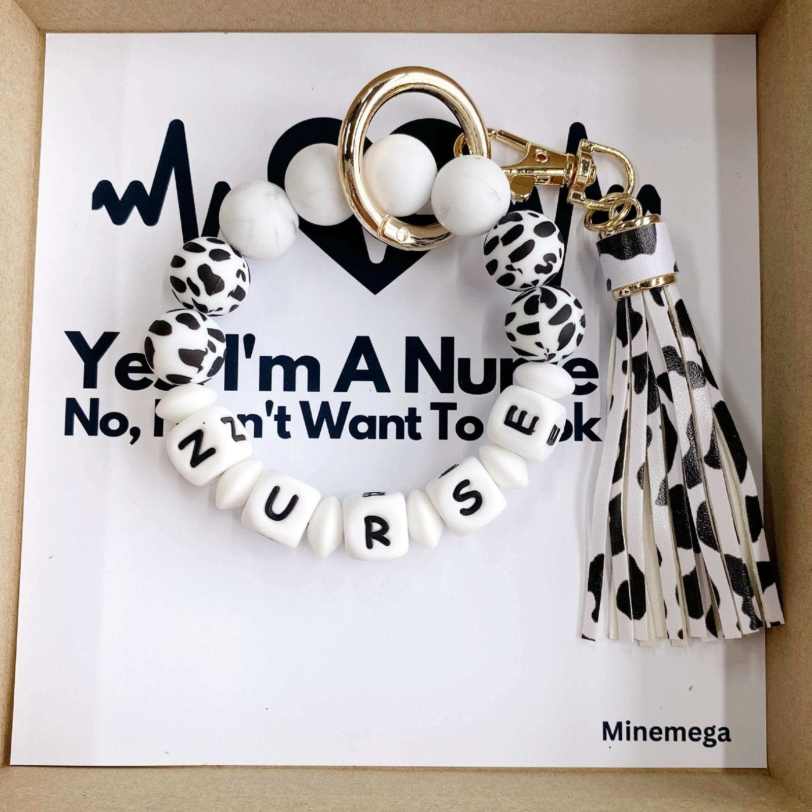 Nurse Silicone Bead Wristlet Keychain