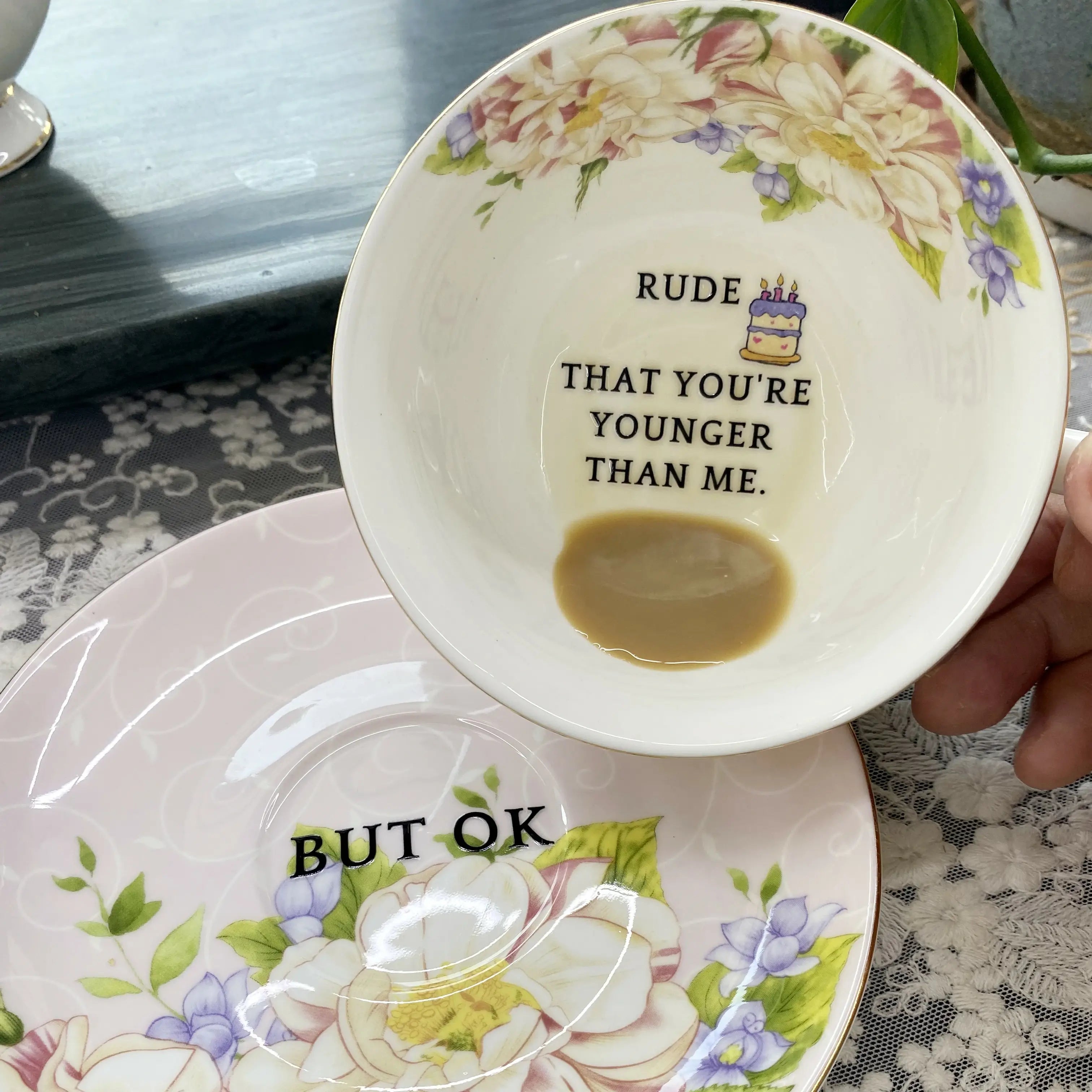 Surprise Message Teacup & Saucer – Fun in Every Sip